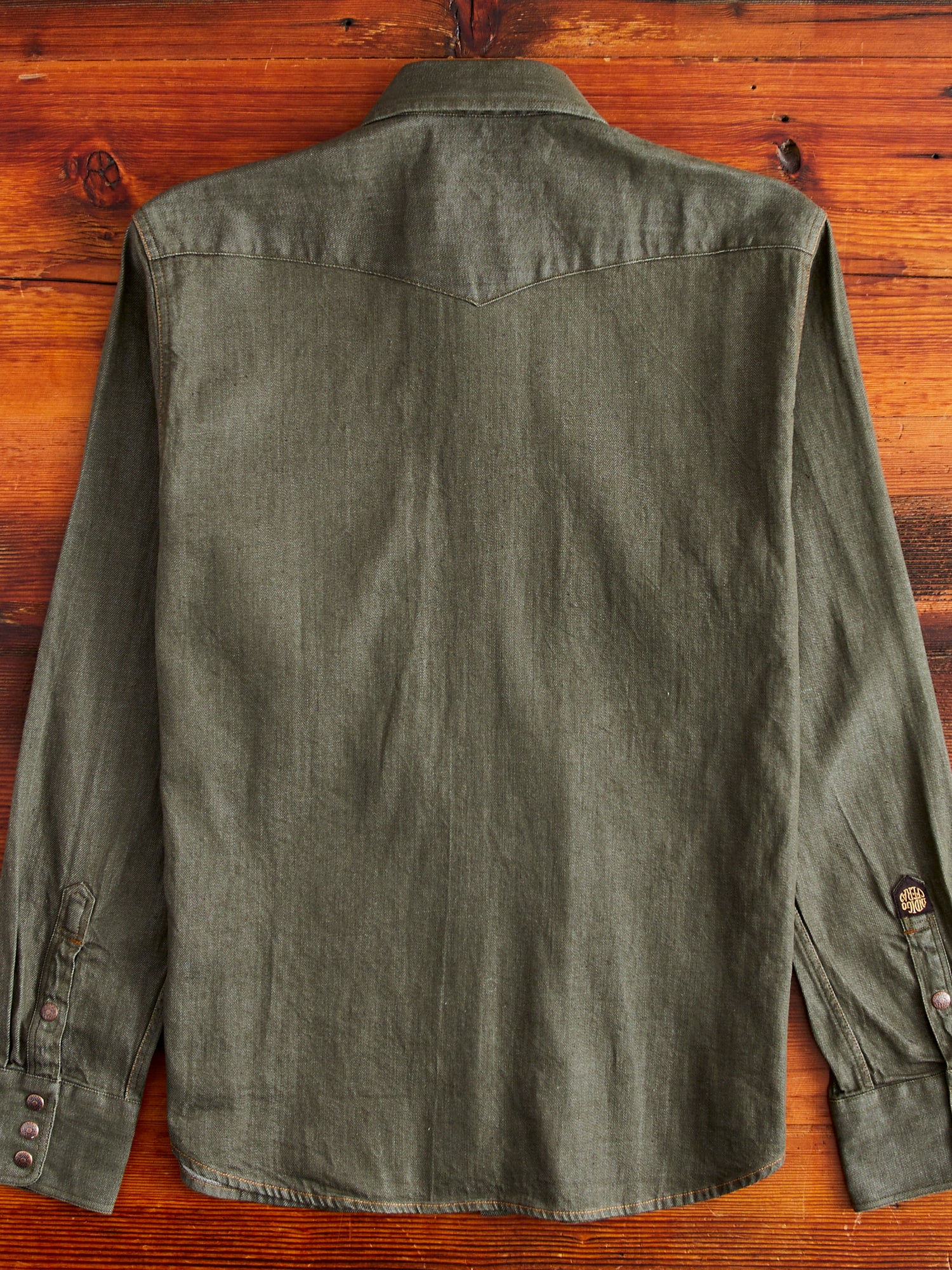 Ryman 7.5oz Denim Shirt in Green - Image 8
