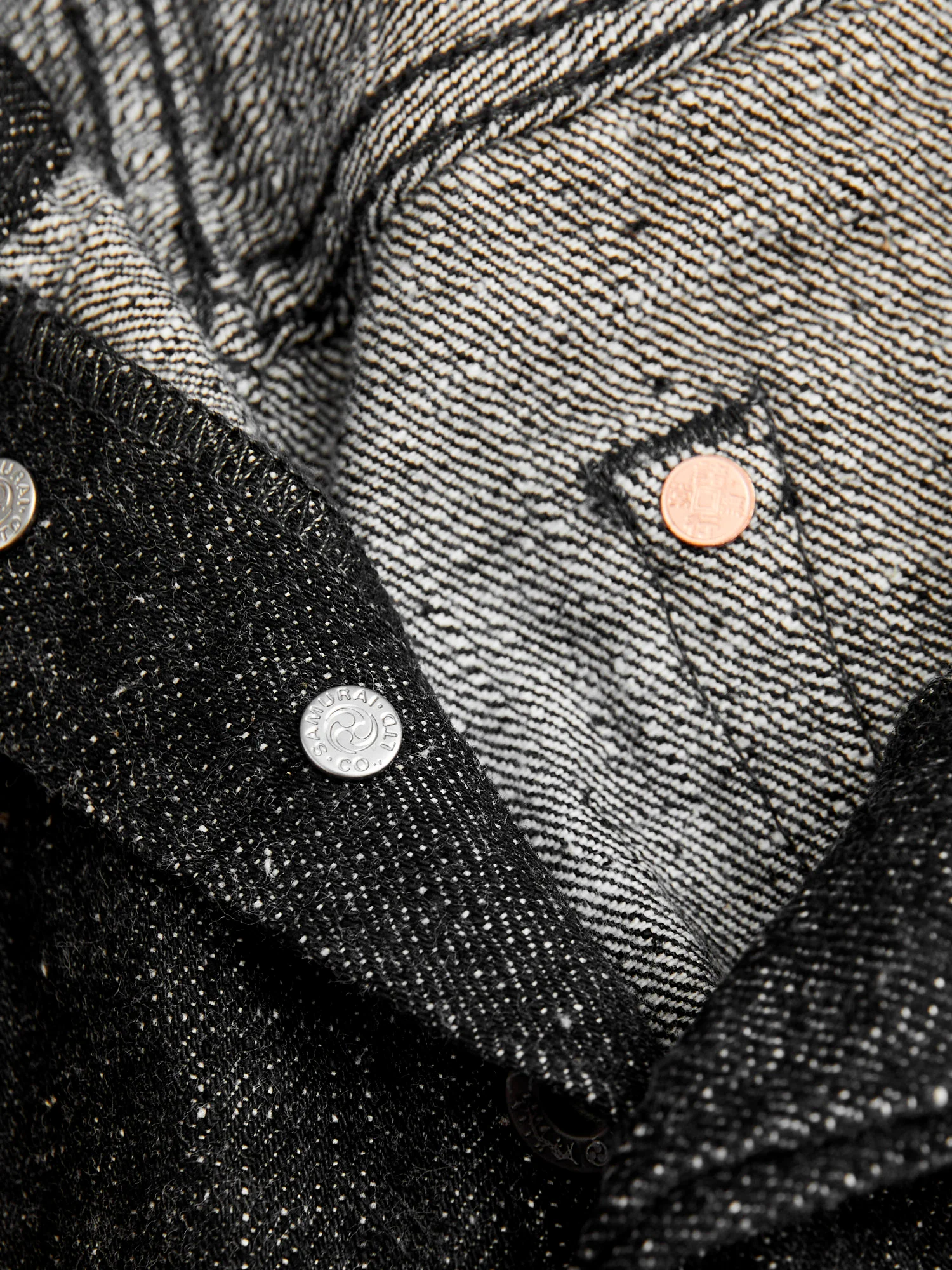 S211BK "Koku Benkei" 17oz Black Selvedge Denim - Relaxed Tapered Fit - Image 9