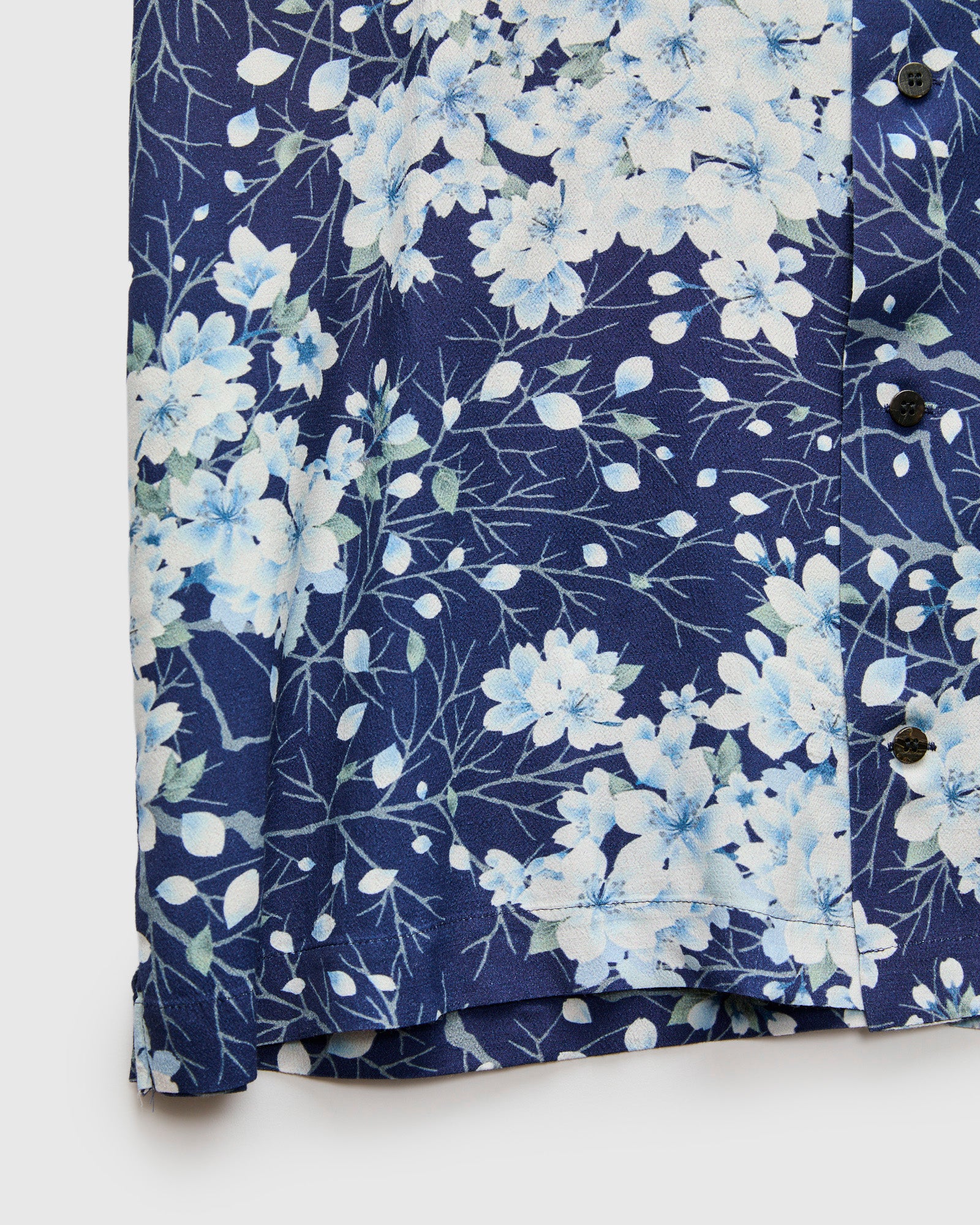 "Sakura Kaza" Aloha Shirt in Dark Navy - Image 7