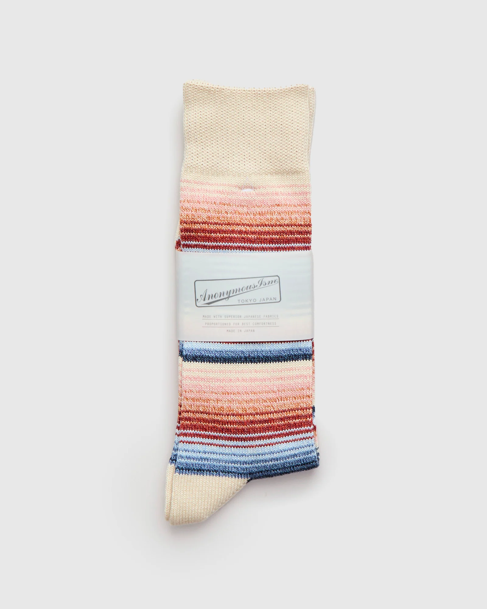 Sarape Stripes Crew Sock in Oatmeal