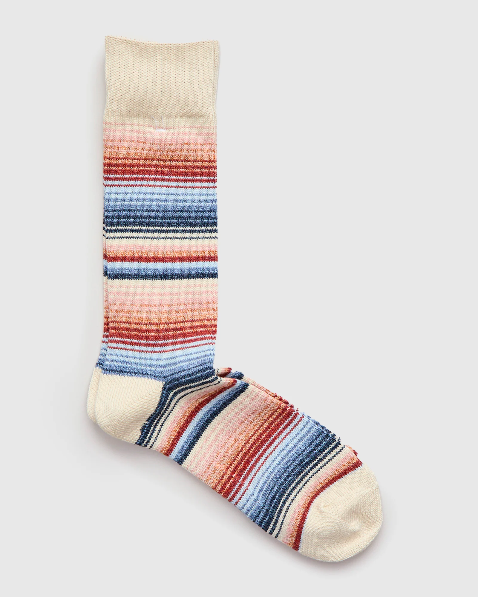 Sarape Stripes Crew Sock in Oatmeal - Image 2