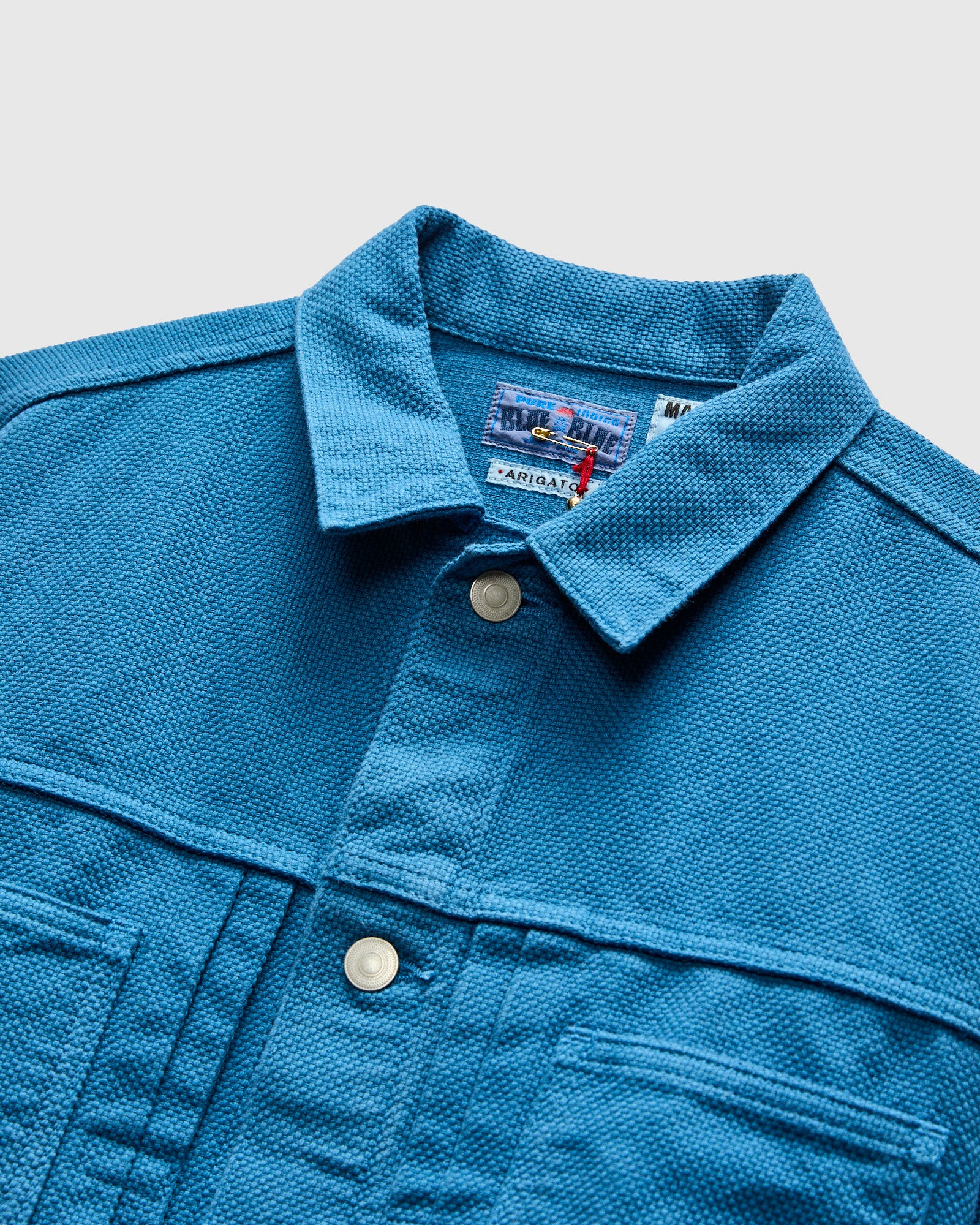 Sashiko Trucker Jacket in Blue Indigo - Image 4