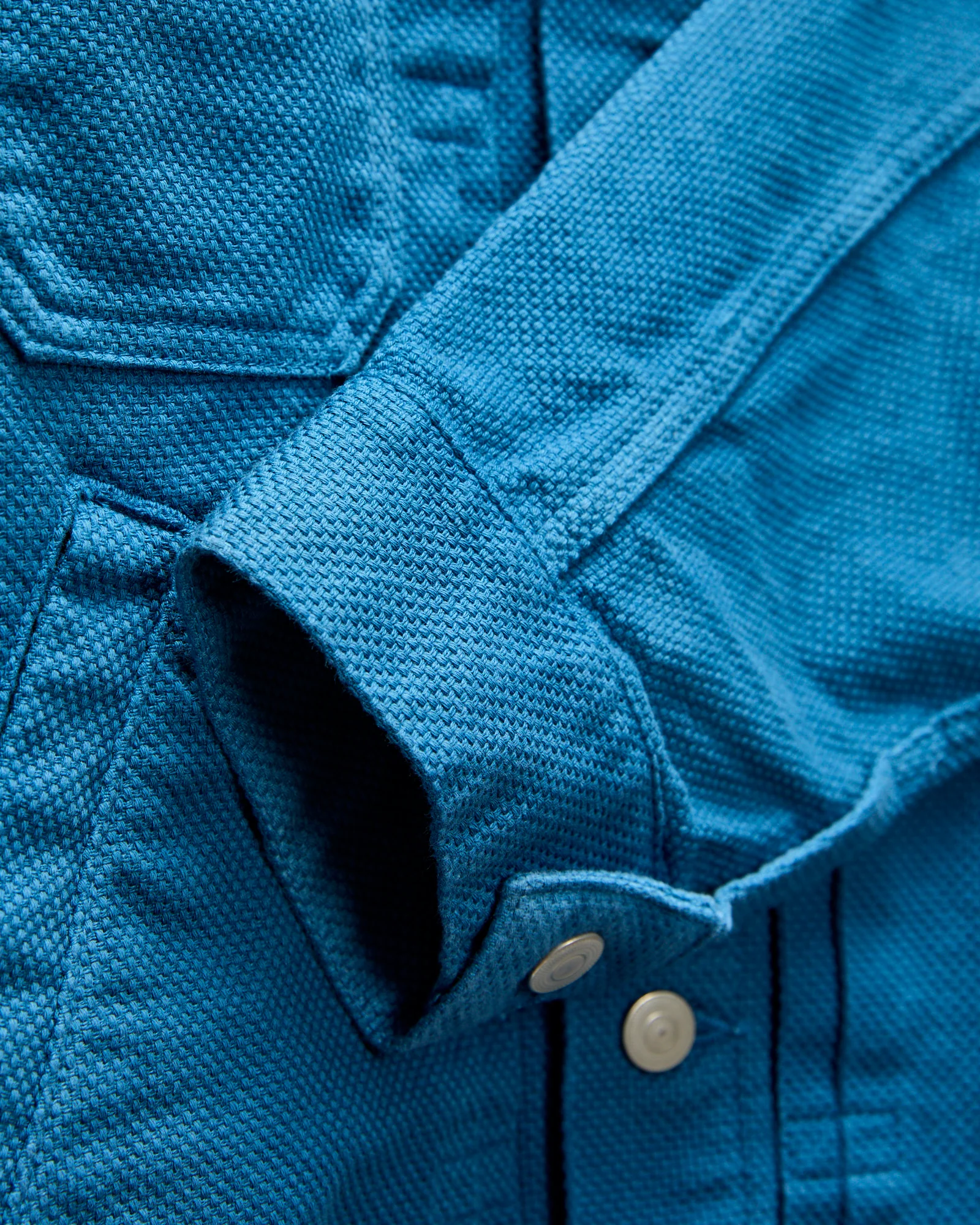 Sashiko Trucker Jacket in Blue Indigo - Image 6