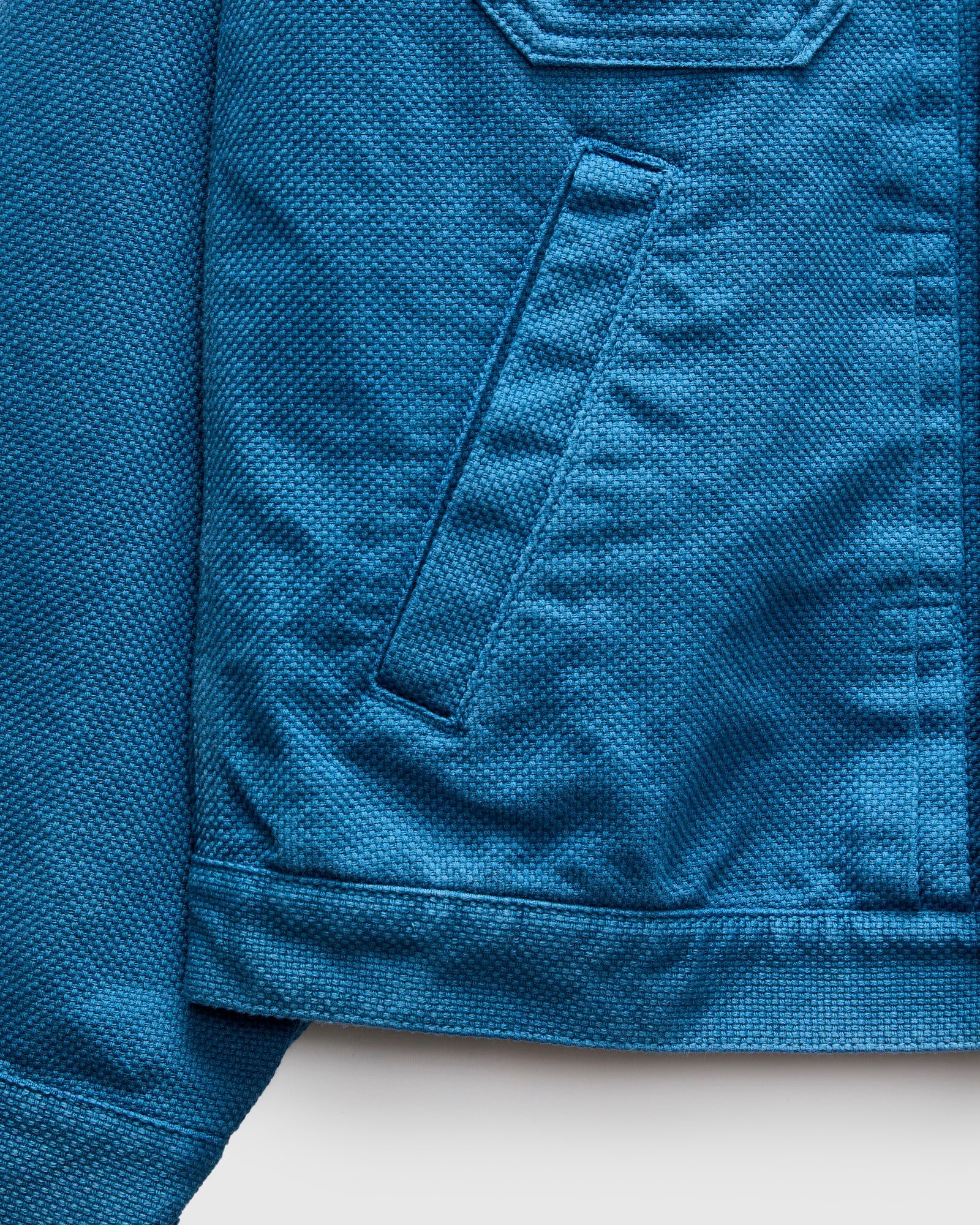 Sashiko Trucker Jacket in Blue Indigo - Image 7