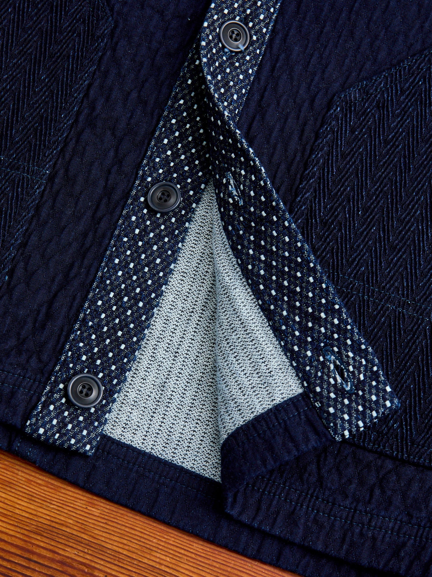 Sashiko Cardigan in Indigo Rinse - Image 5