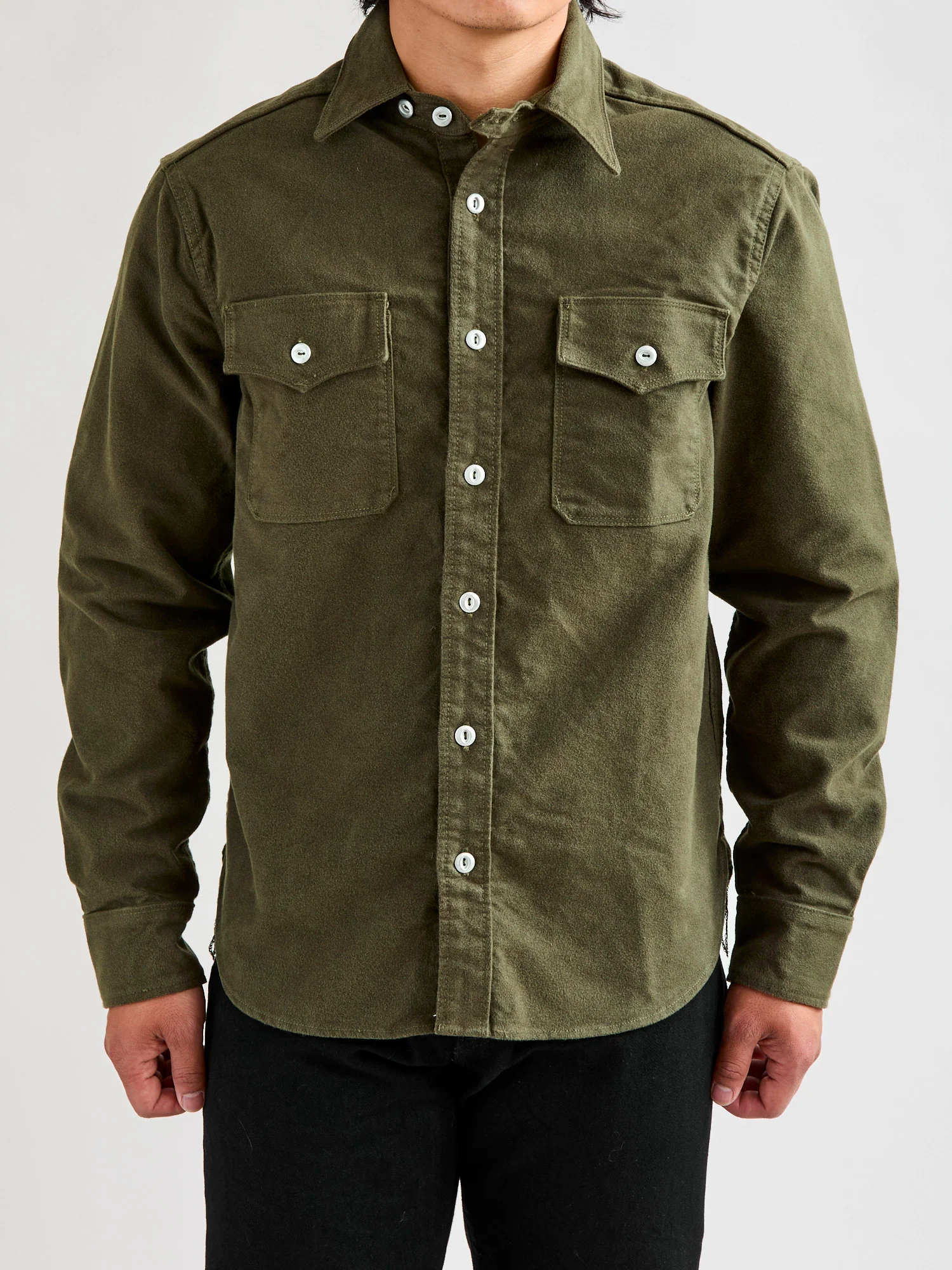 Scout Shirt in Olive Moleskin - Image 2