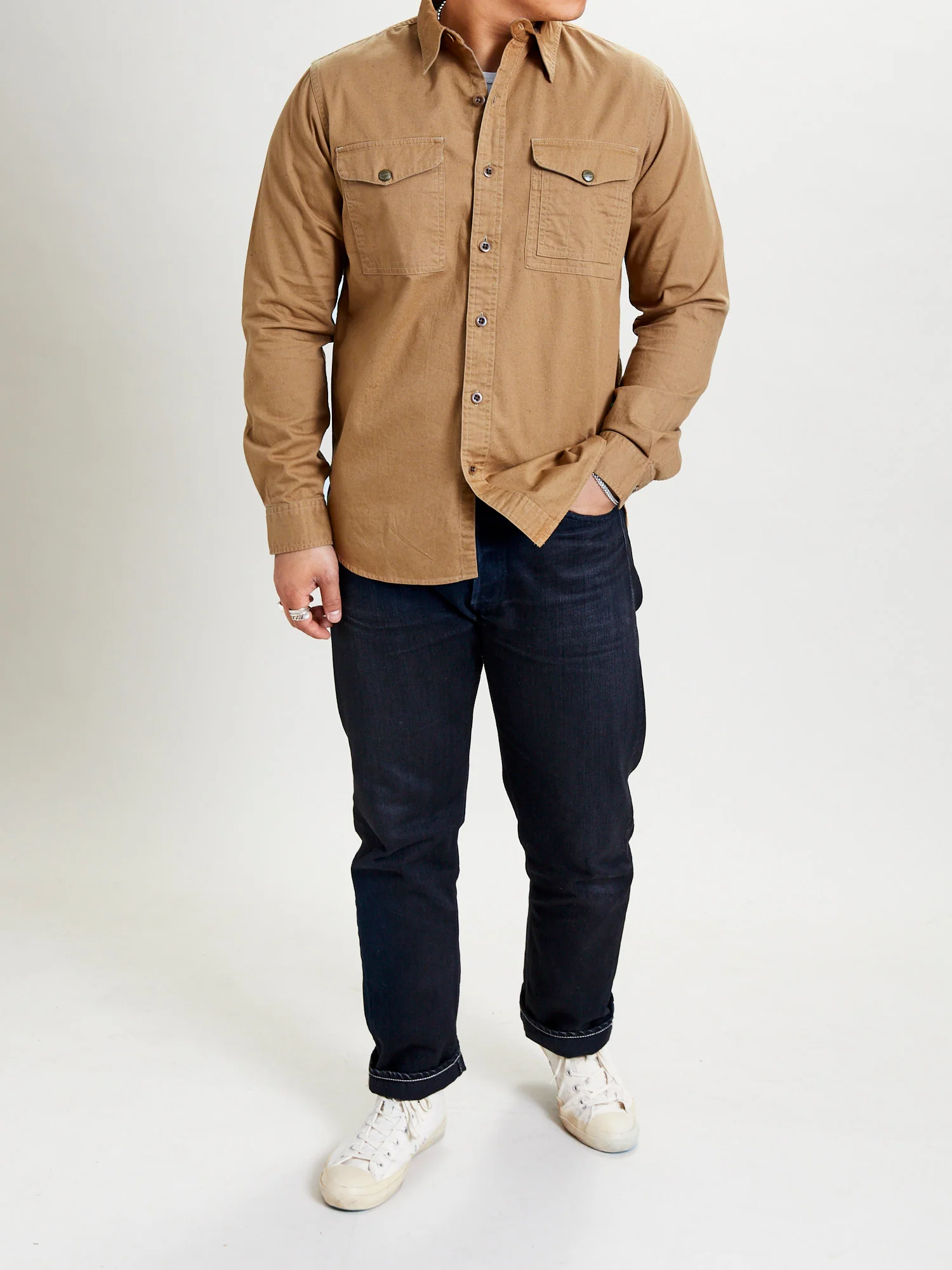 Seattle Canvas Workshirt in Faded Tan - Image 12