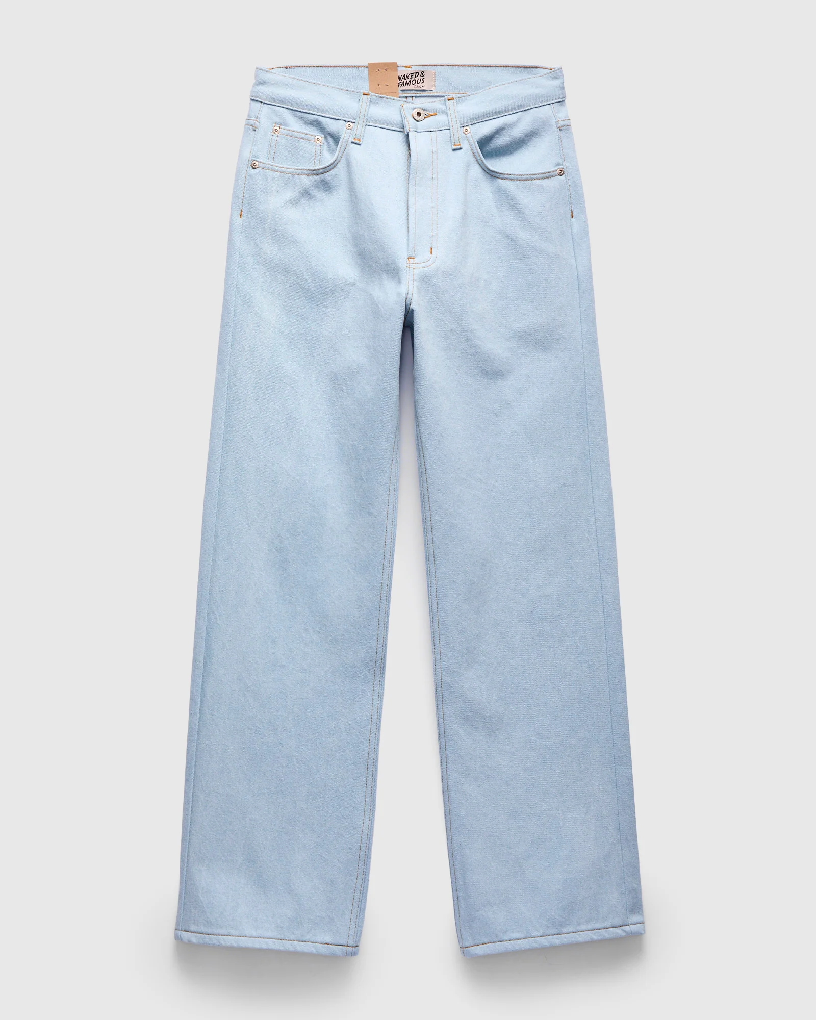 "Secret Agent" 14oz Bleach Blue Denim - Strong Guy Fit