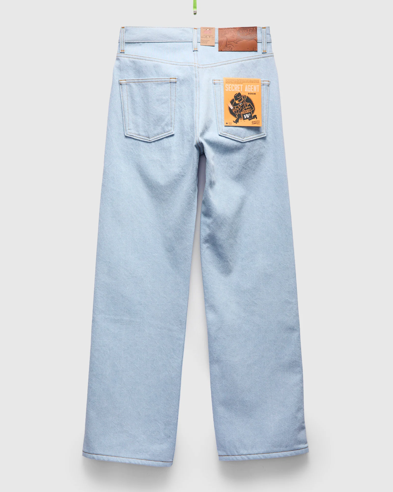 "Secret Agent" 14oz Bleach Blue Denim - Strong Guy Fit - Image 2