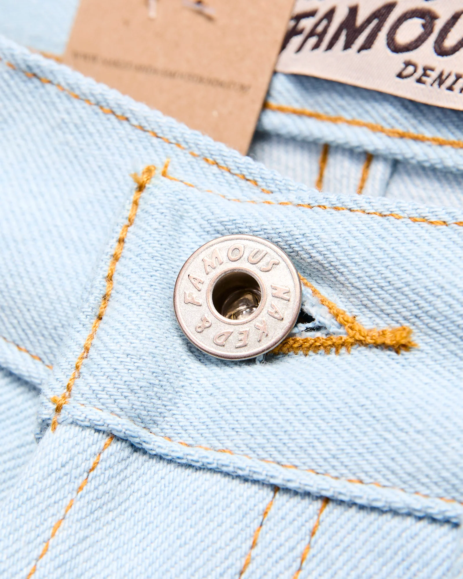"Secret Agent" 14oz Bleach Blue Denim - Strong Guy Fit - Image 5
