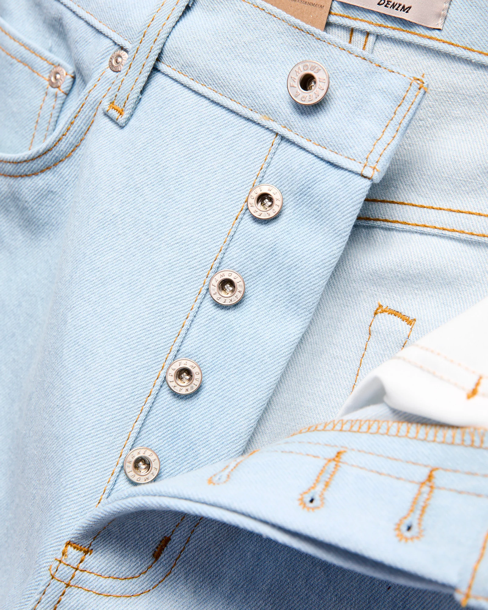 "Secret Agent" 14oz Bleach Blue Denim - Strong Guy Fit - Image 6