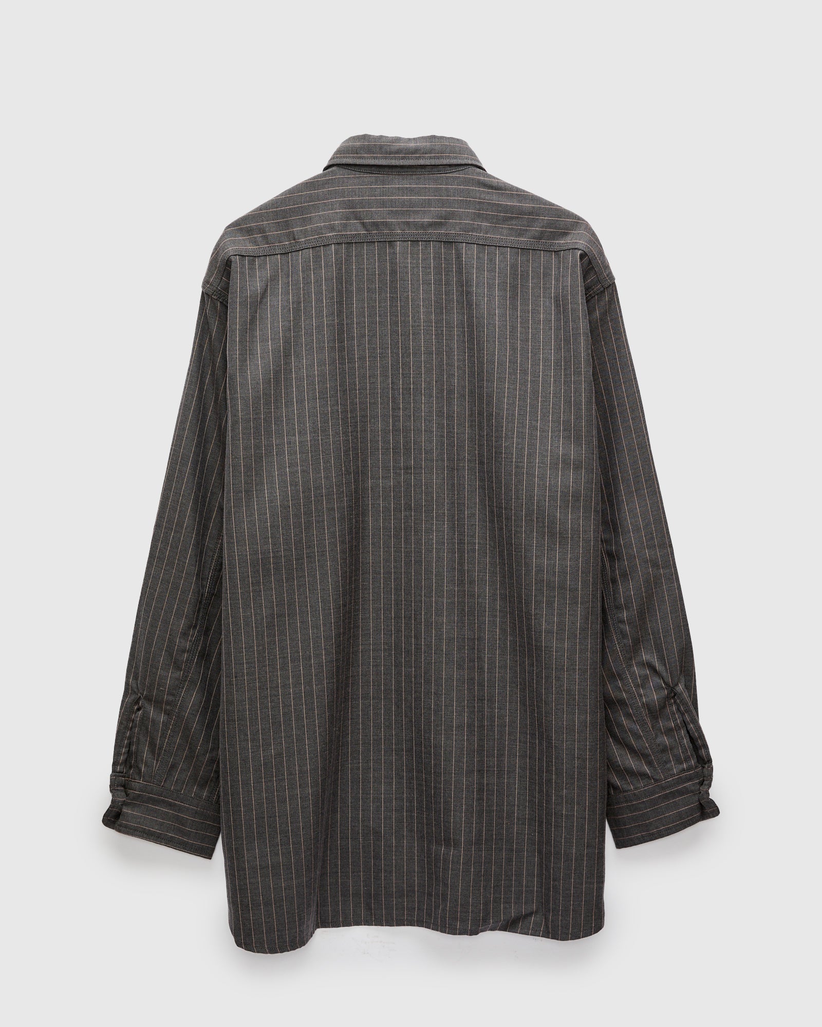 Serge Pinstripe Workshirt in Grey - Image 2