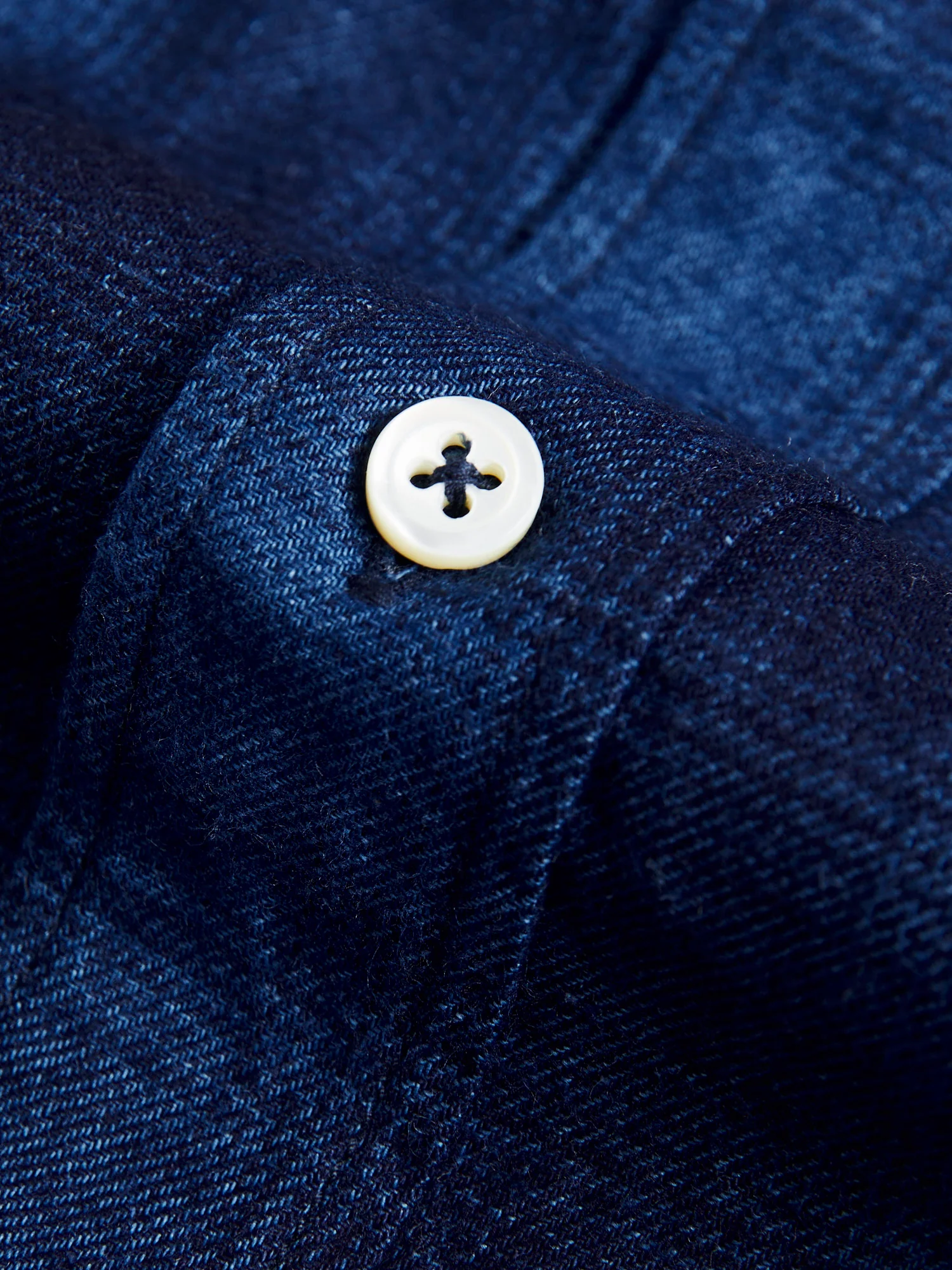 Indigo Check Flannel Shirt in Blue Ombre - Image 7