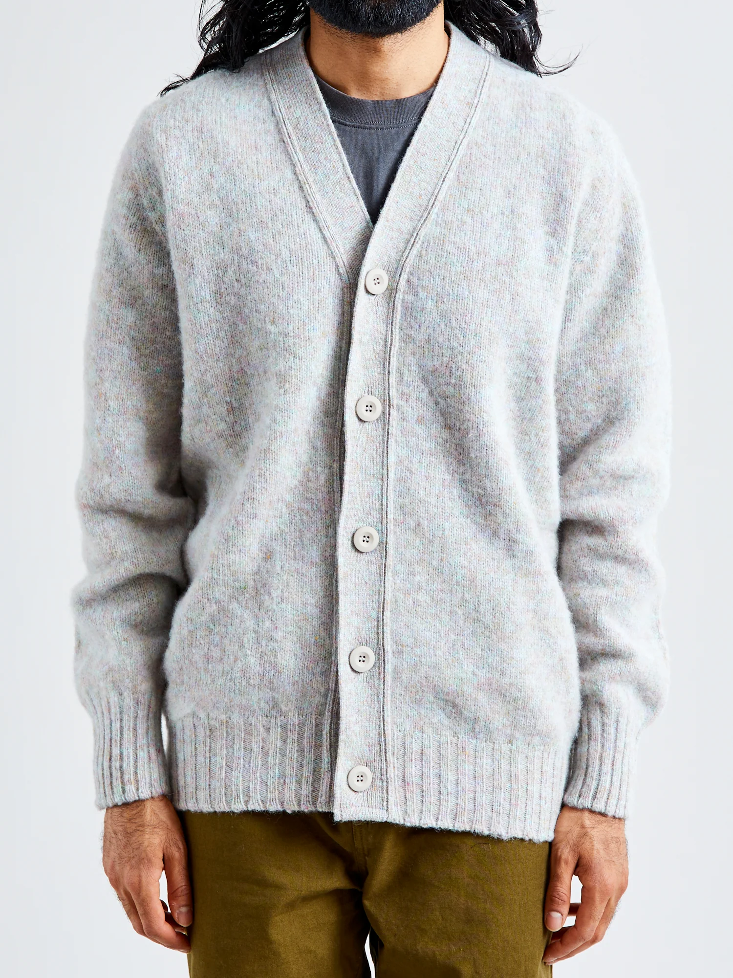 "Shaggy Bear" Wool Cardigan in Galaxy - Image 2