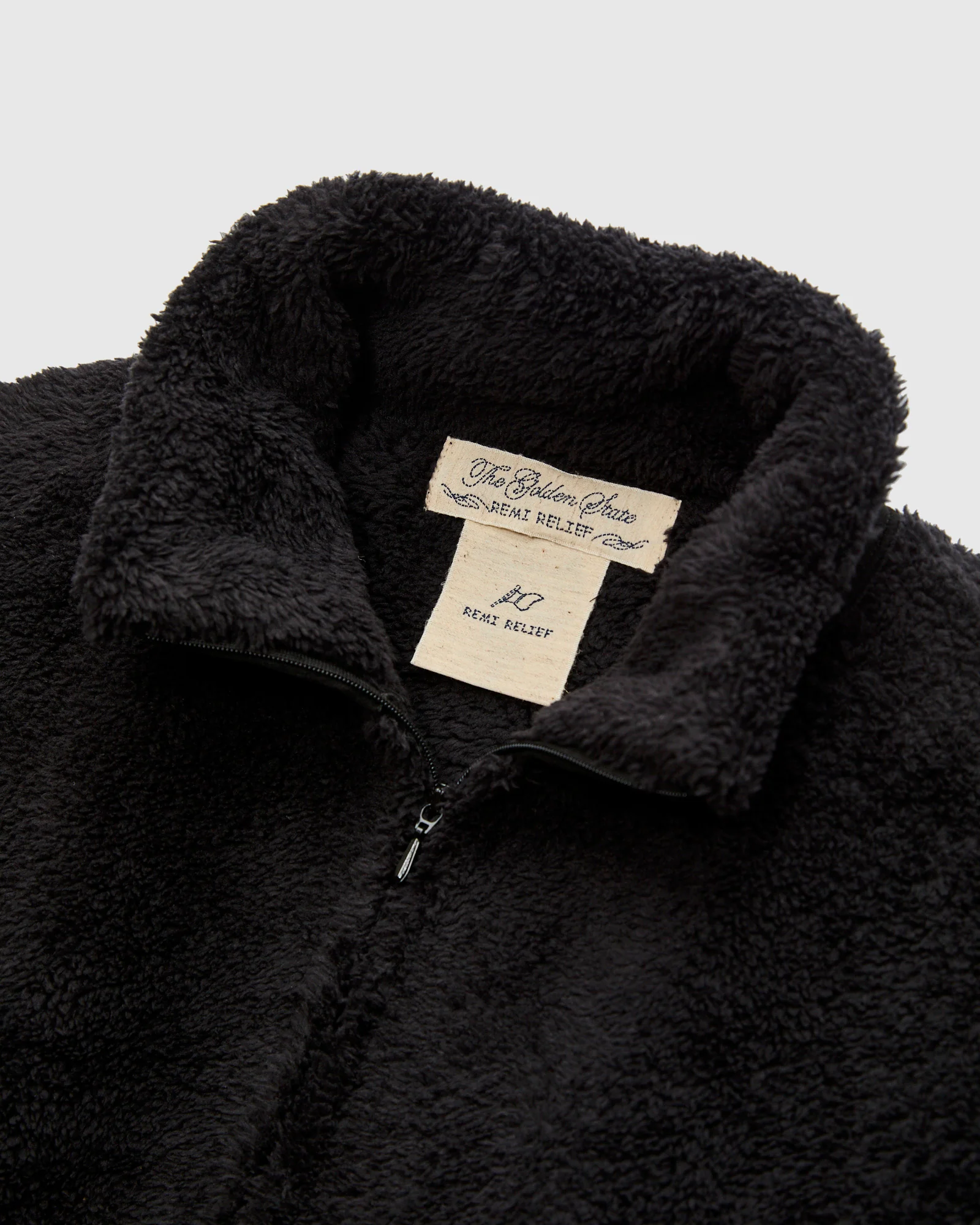 Shaggy Fleece Zip Jacket in Black - Image 4