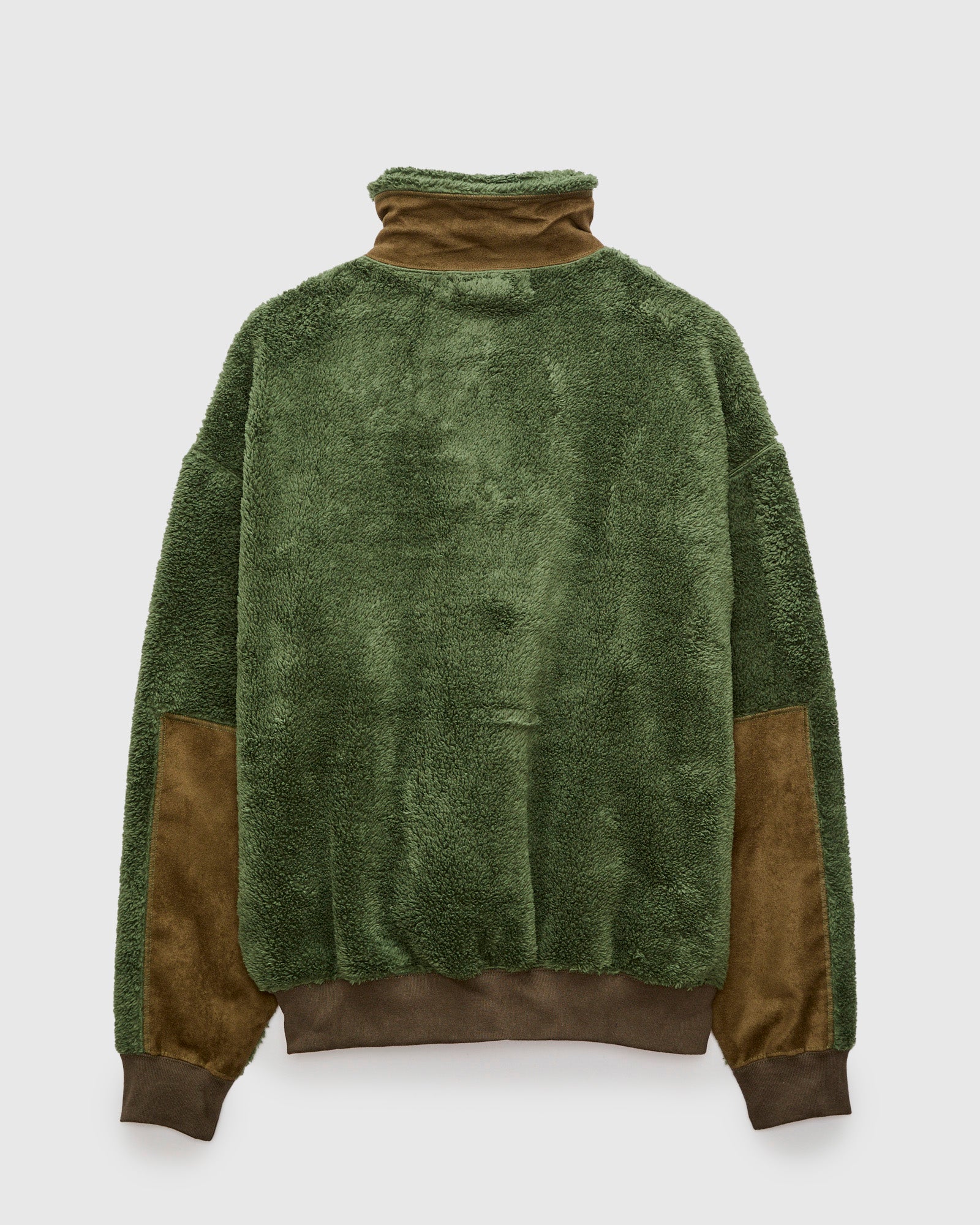 Shaggy Fleece Zip Jacket in Khaki - Image 2