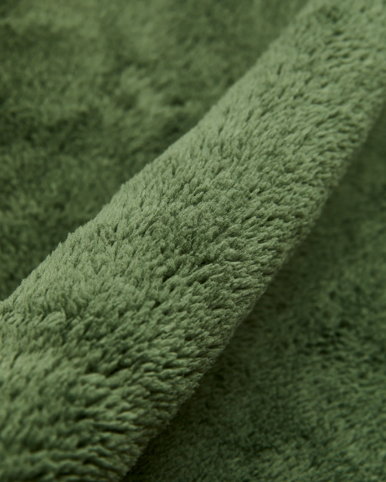 Shaggy Fleece Zip Jacket in Khaki - Image 8