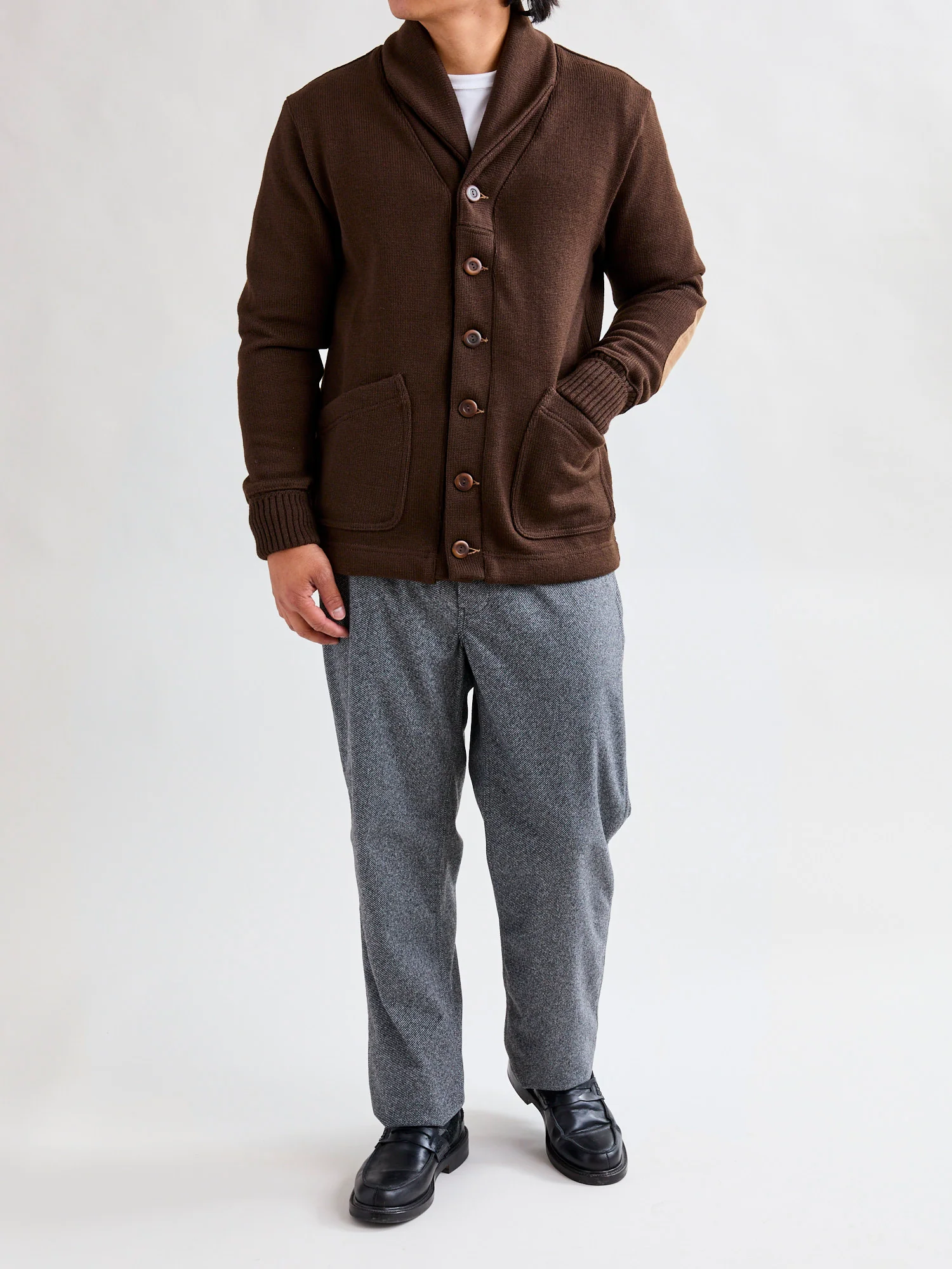 Shawl Sweater Coat in Brown - Image 10