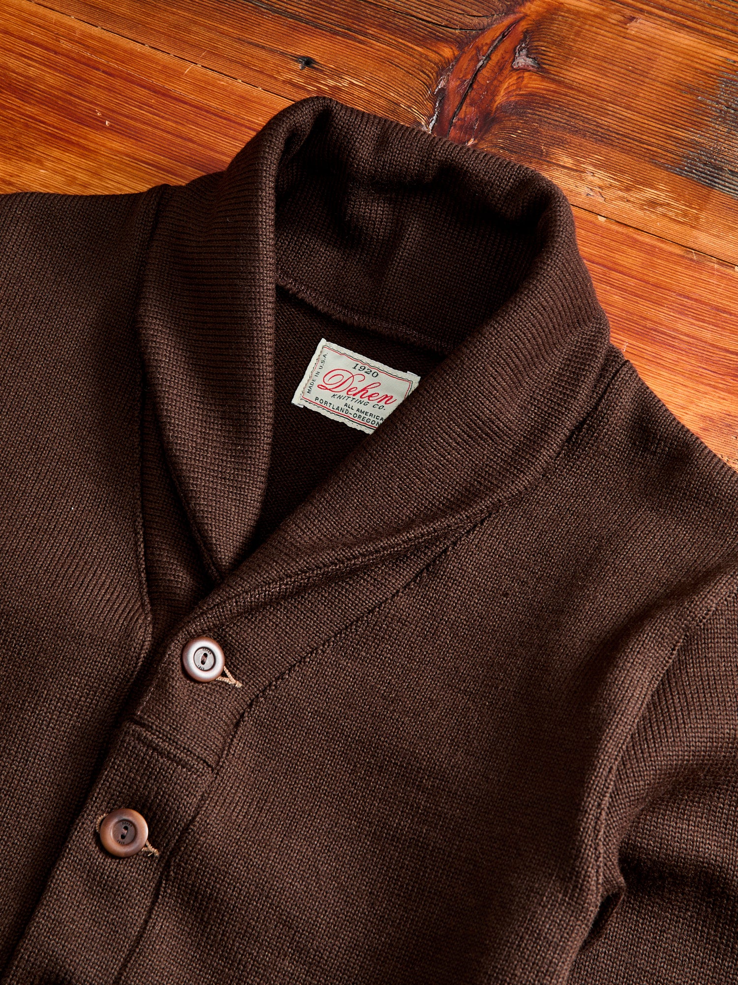 Shawl Sweater Coat in Brown - Image 3