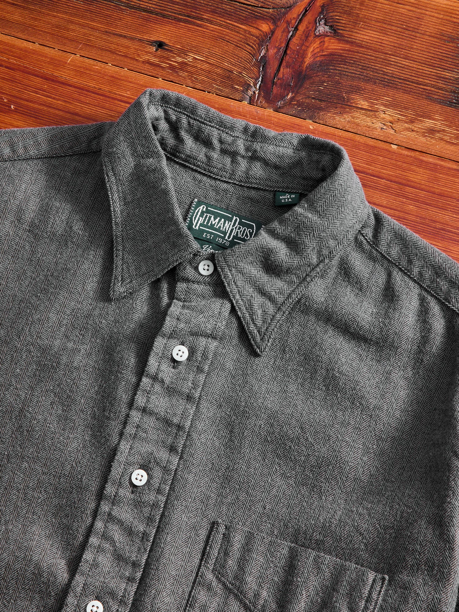 Shetland Herringbone Flannel in Grey - Image 3