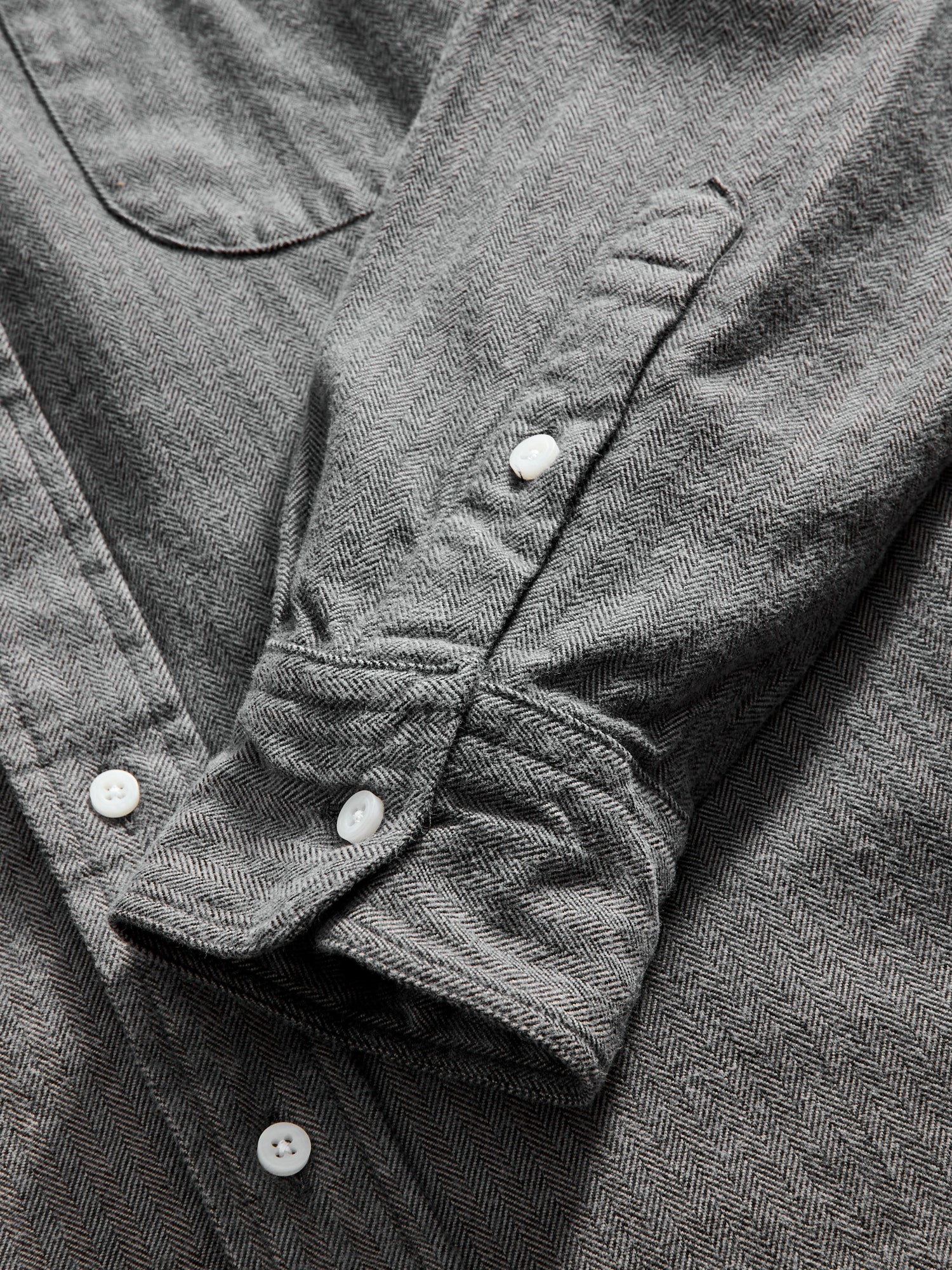 Shetland Herringbone Flannel in Grey - Image 5