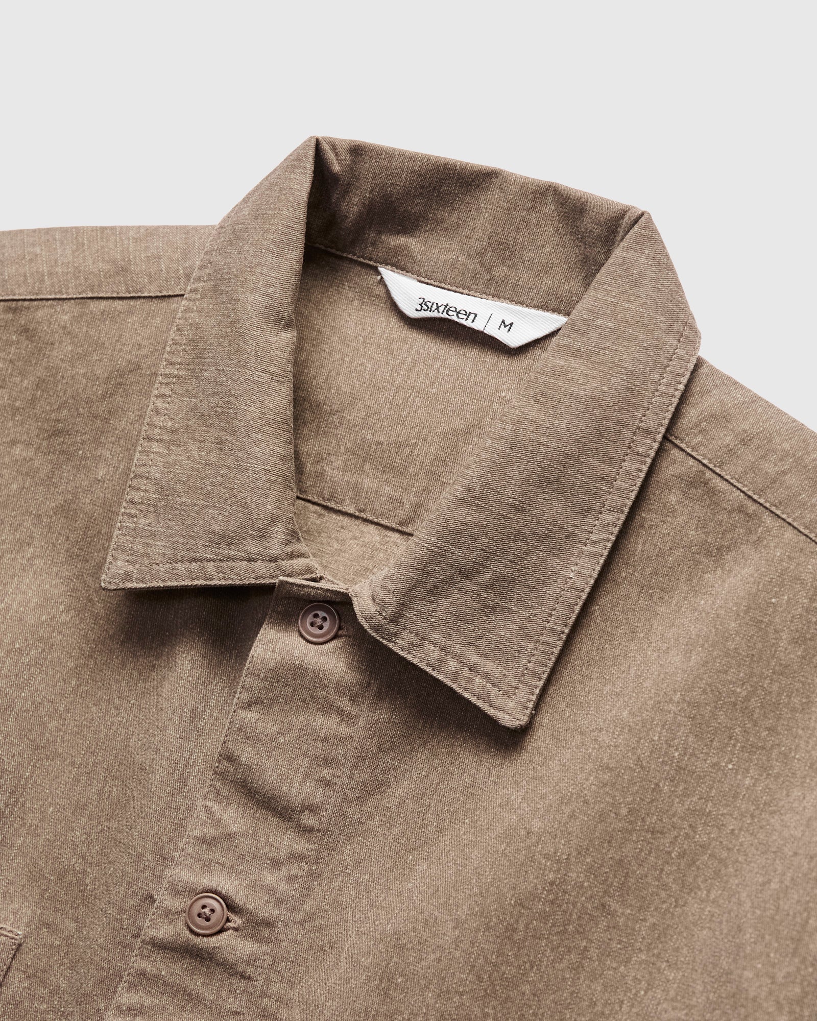 Short Sleeve Work Shirt in Tan Pigment Dye - Image 4