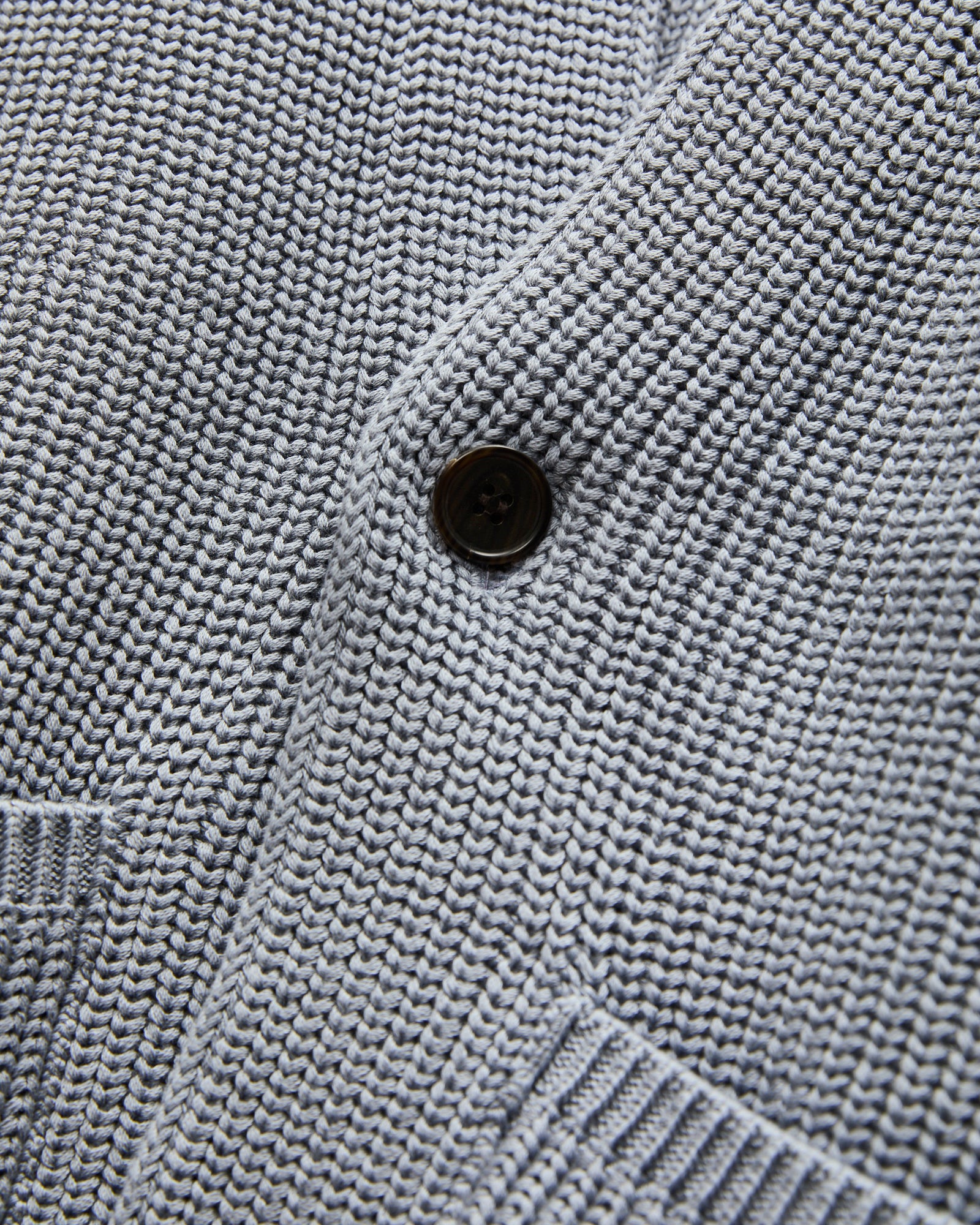 Signature Knit Cotton Cardigan in Greyish Sax - Image 5