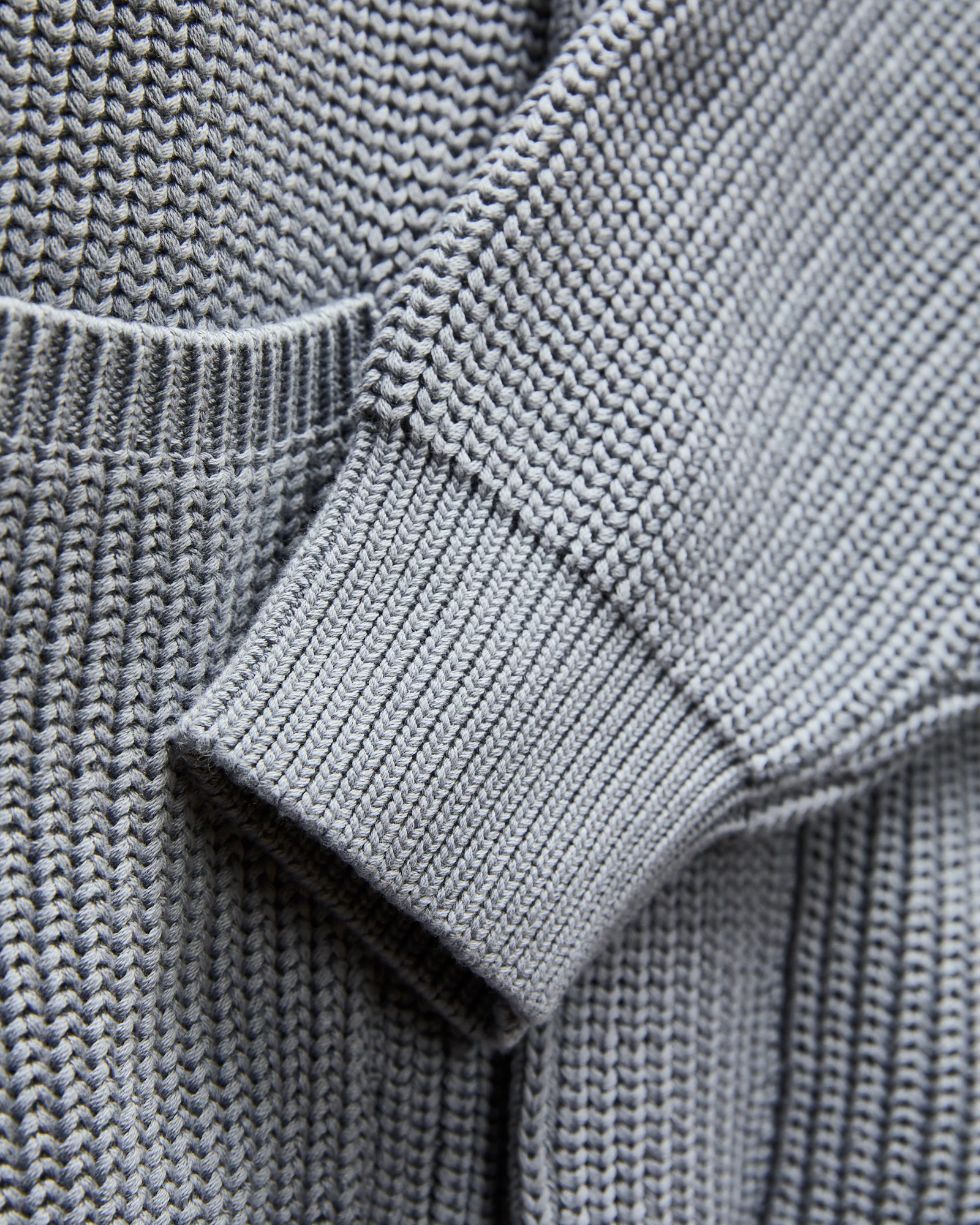 Signature Knit Cotton Cardigan in Greyish Sax - Image 6