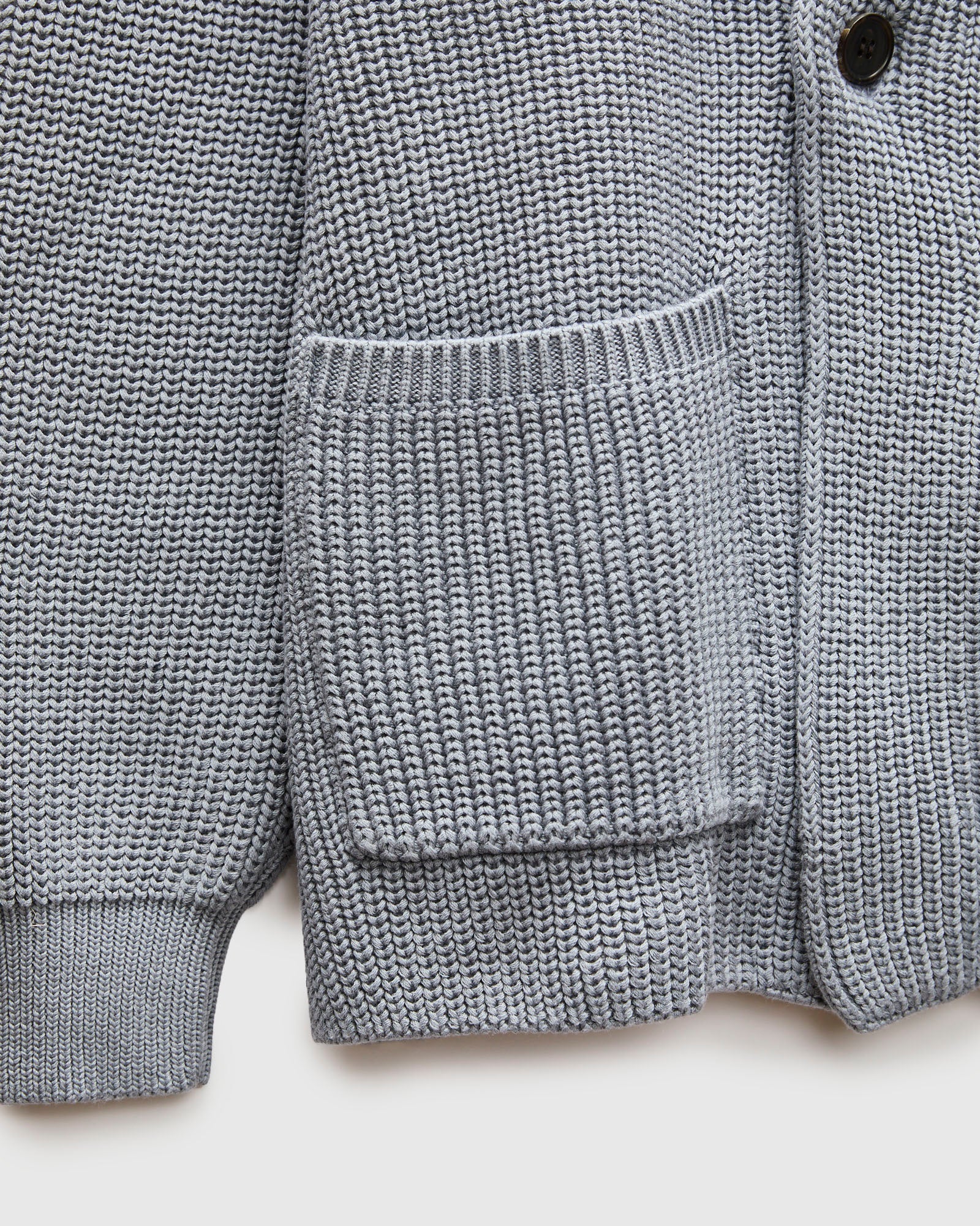 Signature Knit Cotton Cardigan in Greyish Sax - Image 7