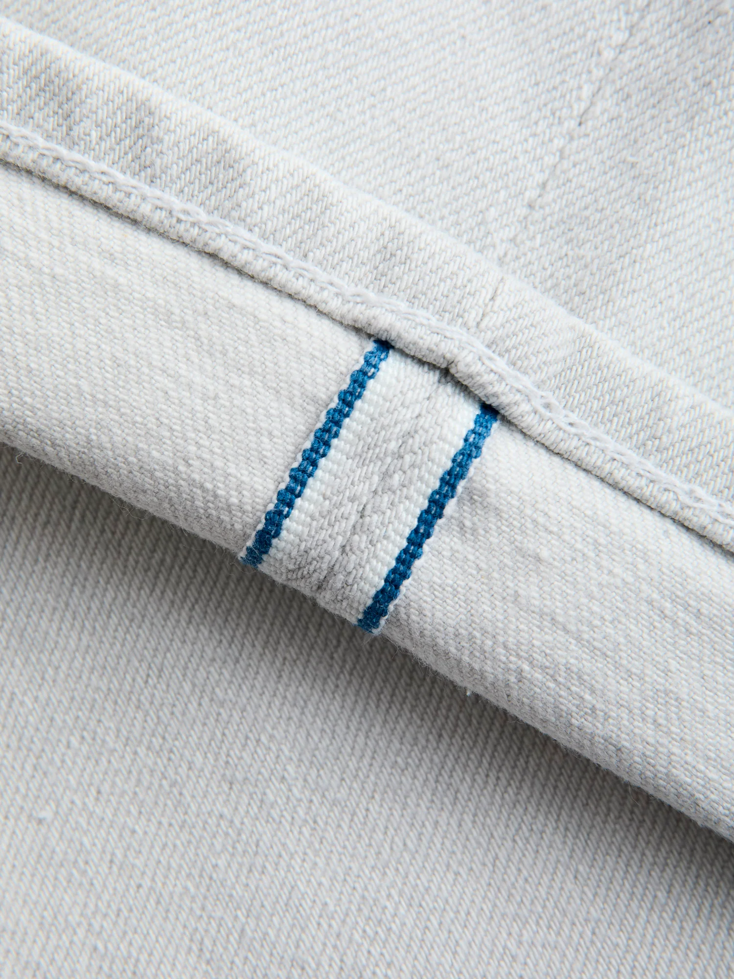 "Silver" 14oz Washed Grey-White Stretch Selvedge Denim - Pen Slim - Image 11