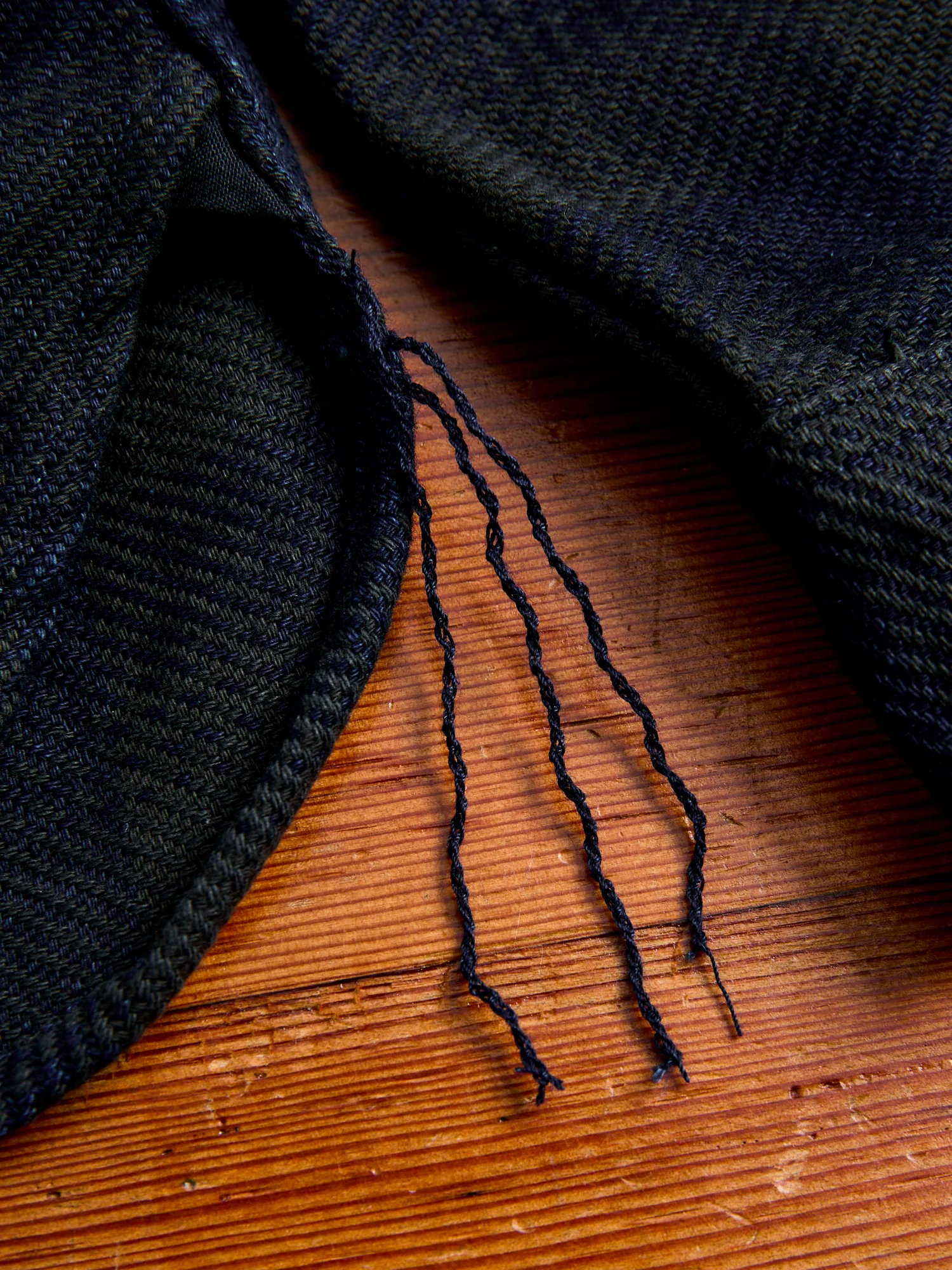 SIN24-03W Indigo Rope Dyed Flannel Shirt in Black - Image 7