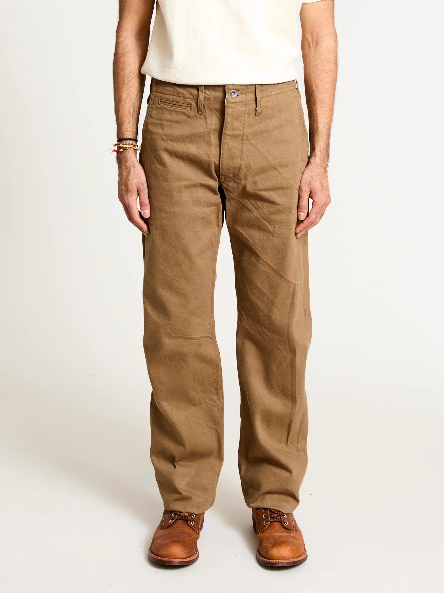 SJ452CP 15oz Selvedge Heavy Chinos in Khaki - Image 2
