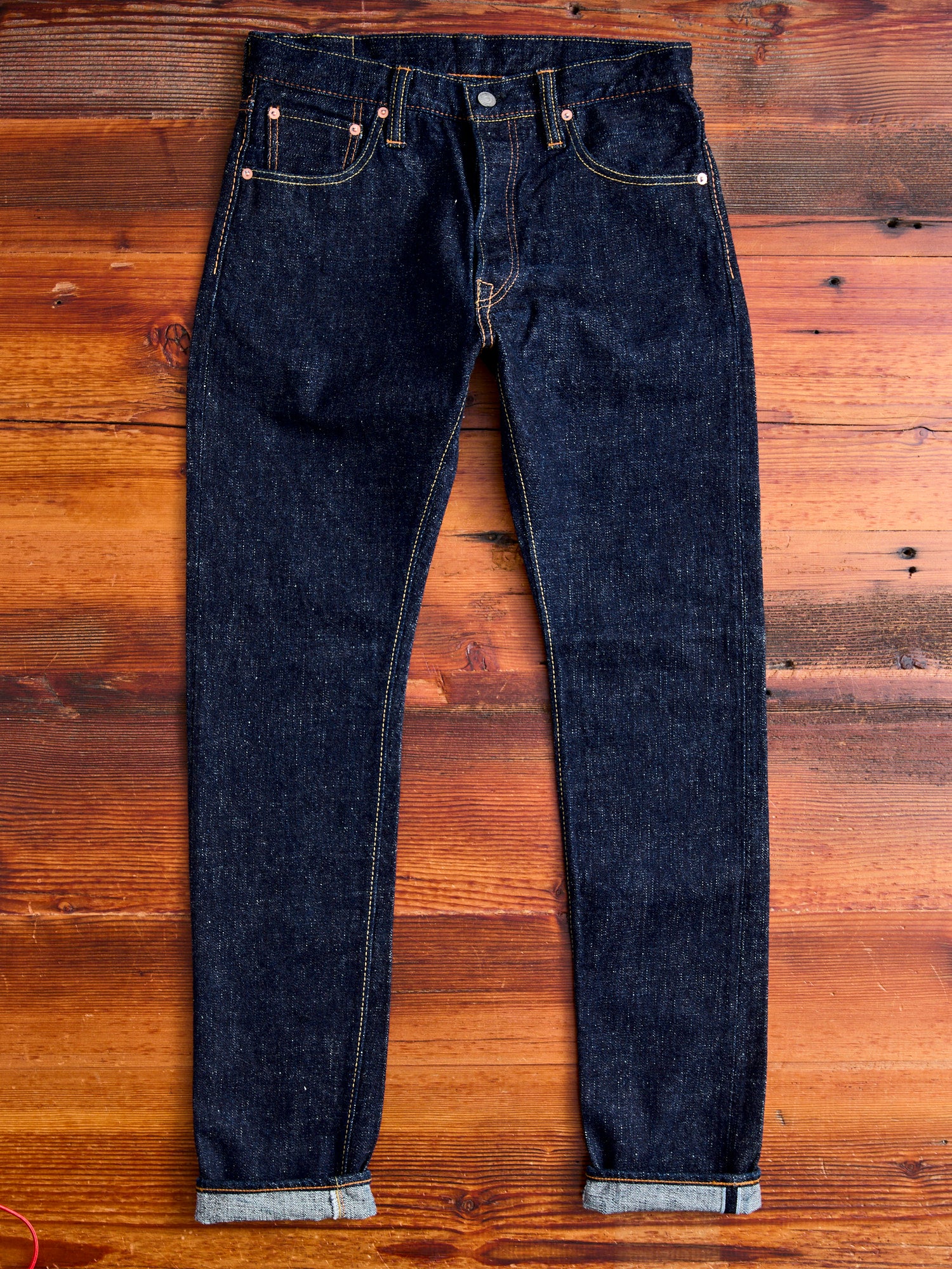 SLB-019 16.5oz Rinsed Selvedge Denim - Relaxed Tapered Fit - Image 5