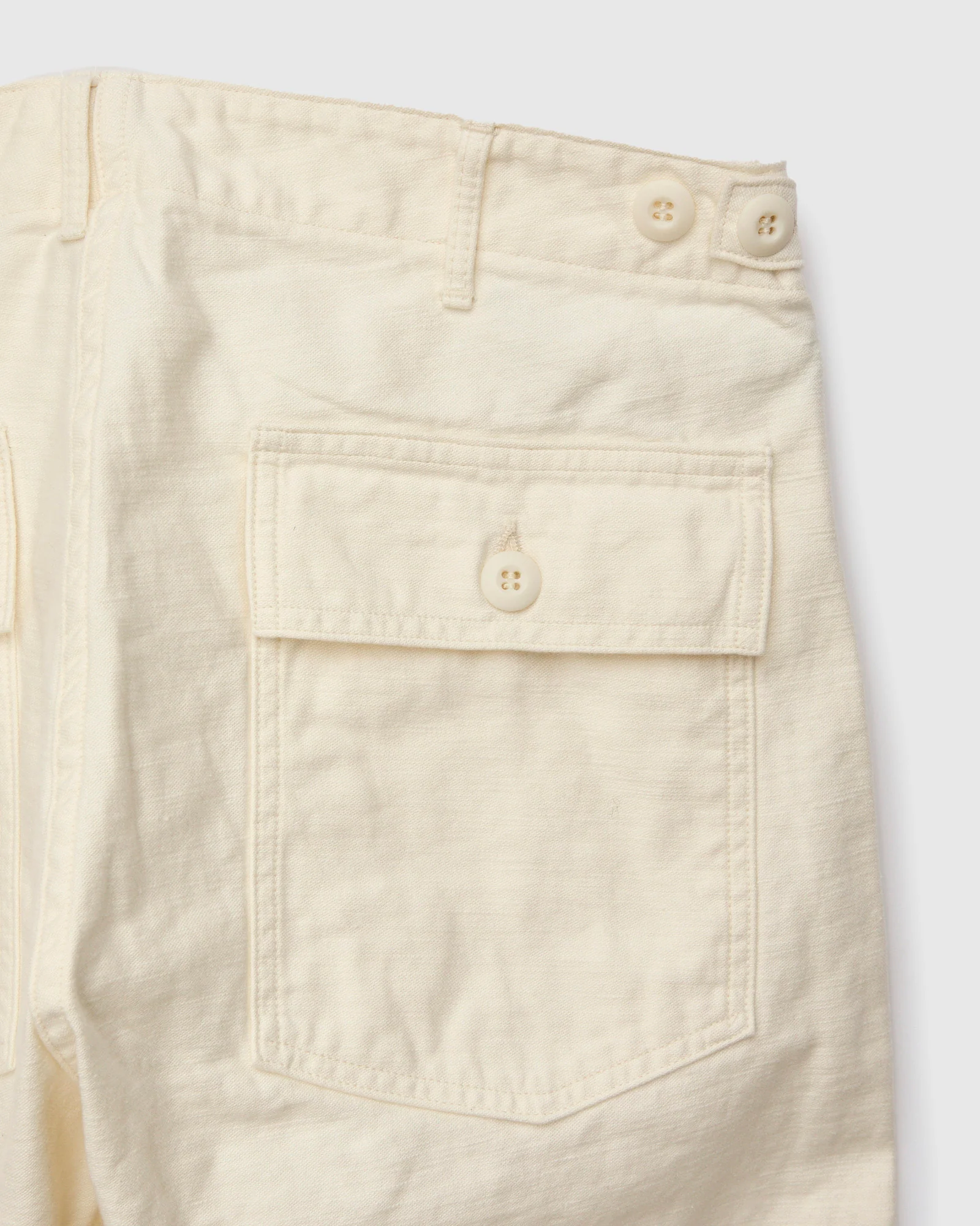 Slim Fatigue Pants in Ecru - Image 3