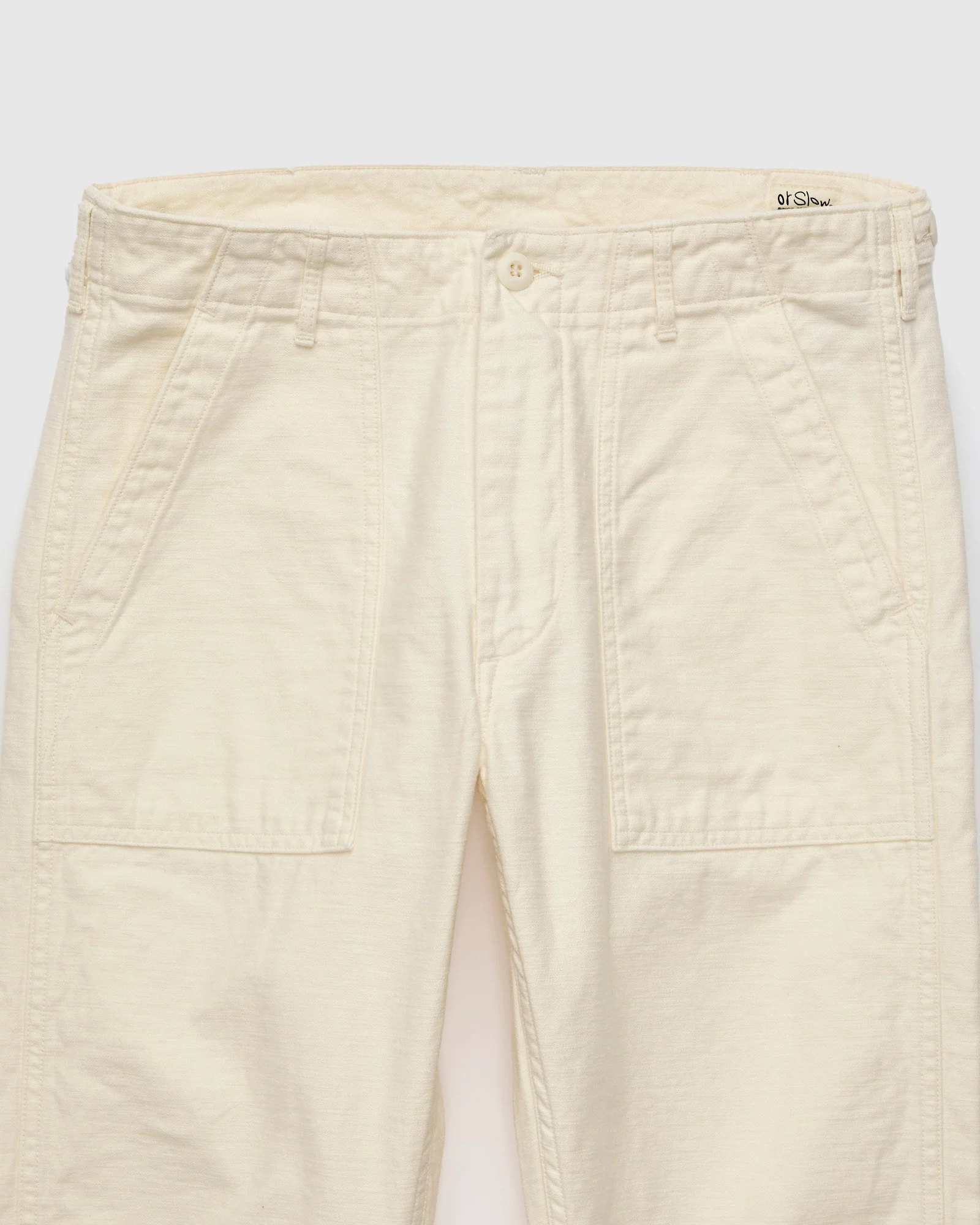 Slim Fatigue Pants in Ecru - Image 5