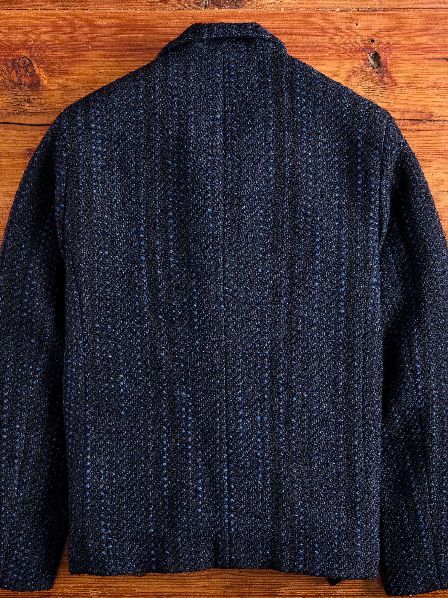 Slub Yarn Tweed 5B Jacket in Dark Navy - Image 4