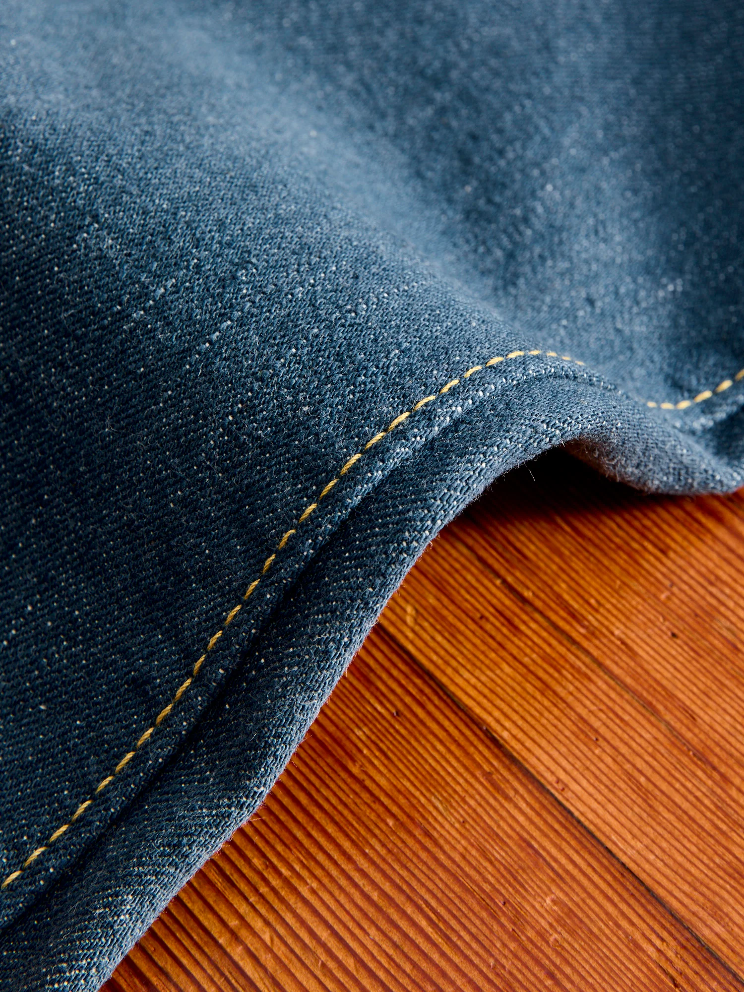 SMBL-019 "Smokey Blue" 14oz Rinsed Selvedge Denim - Relaxed Tapered Fit - Image 10