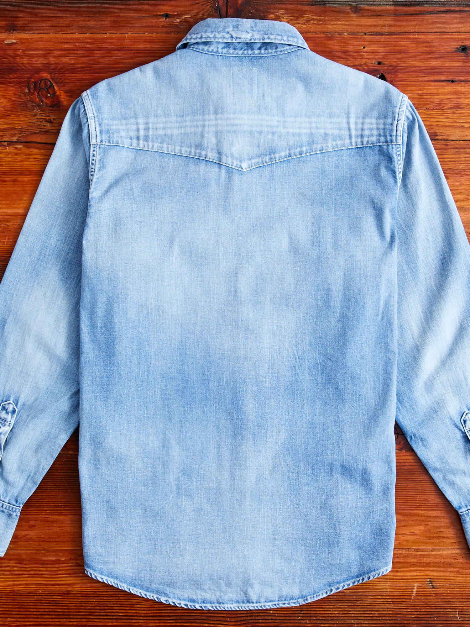 FW24 Social Sculpture Shirt Damaged in Light Indigo - Image 11