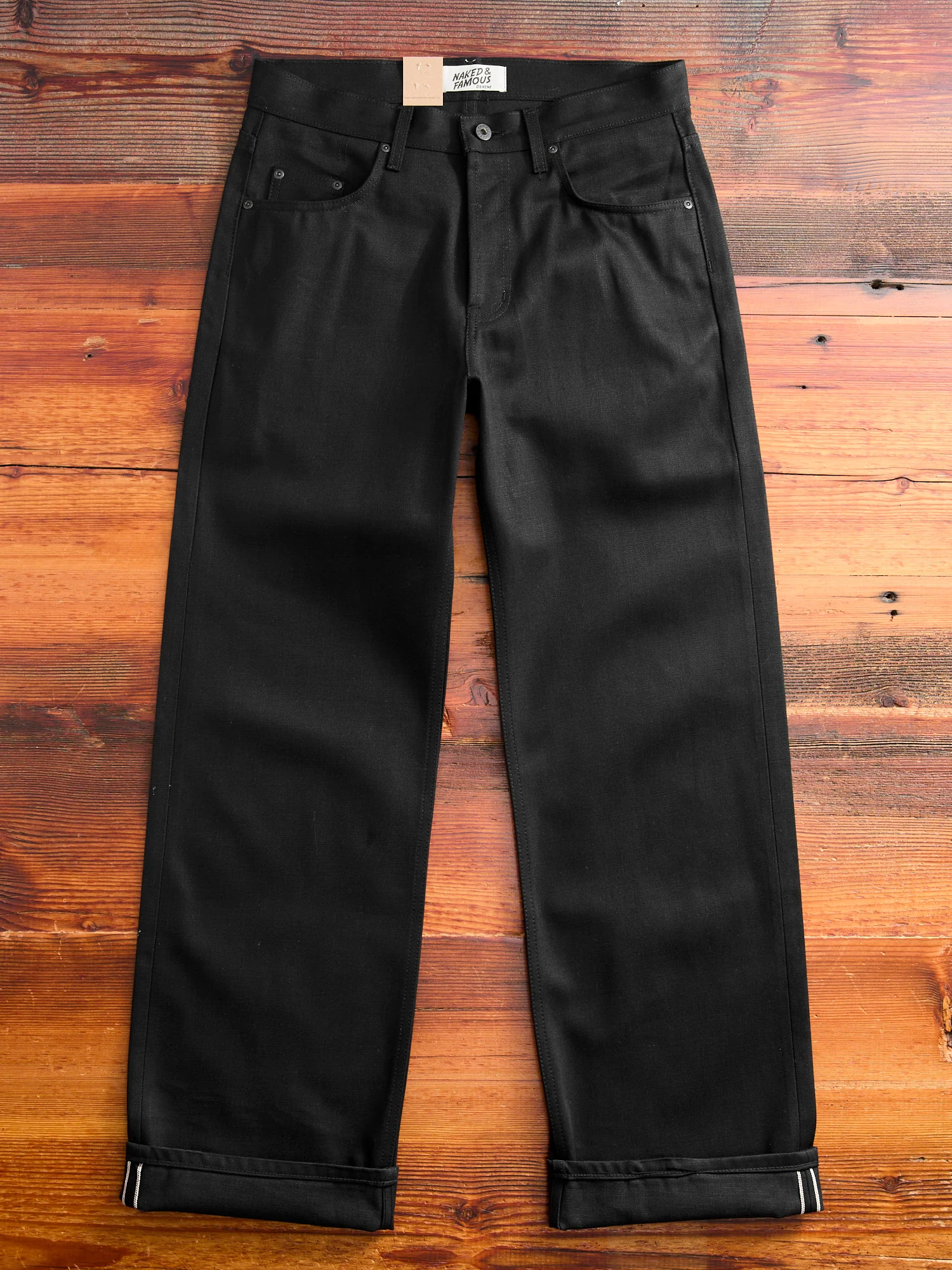 "Solid Black" 13oz Selvedge Denim - Strong Guy Fit - Image 6