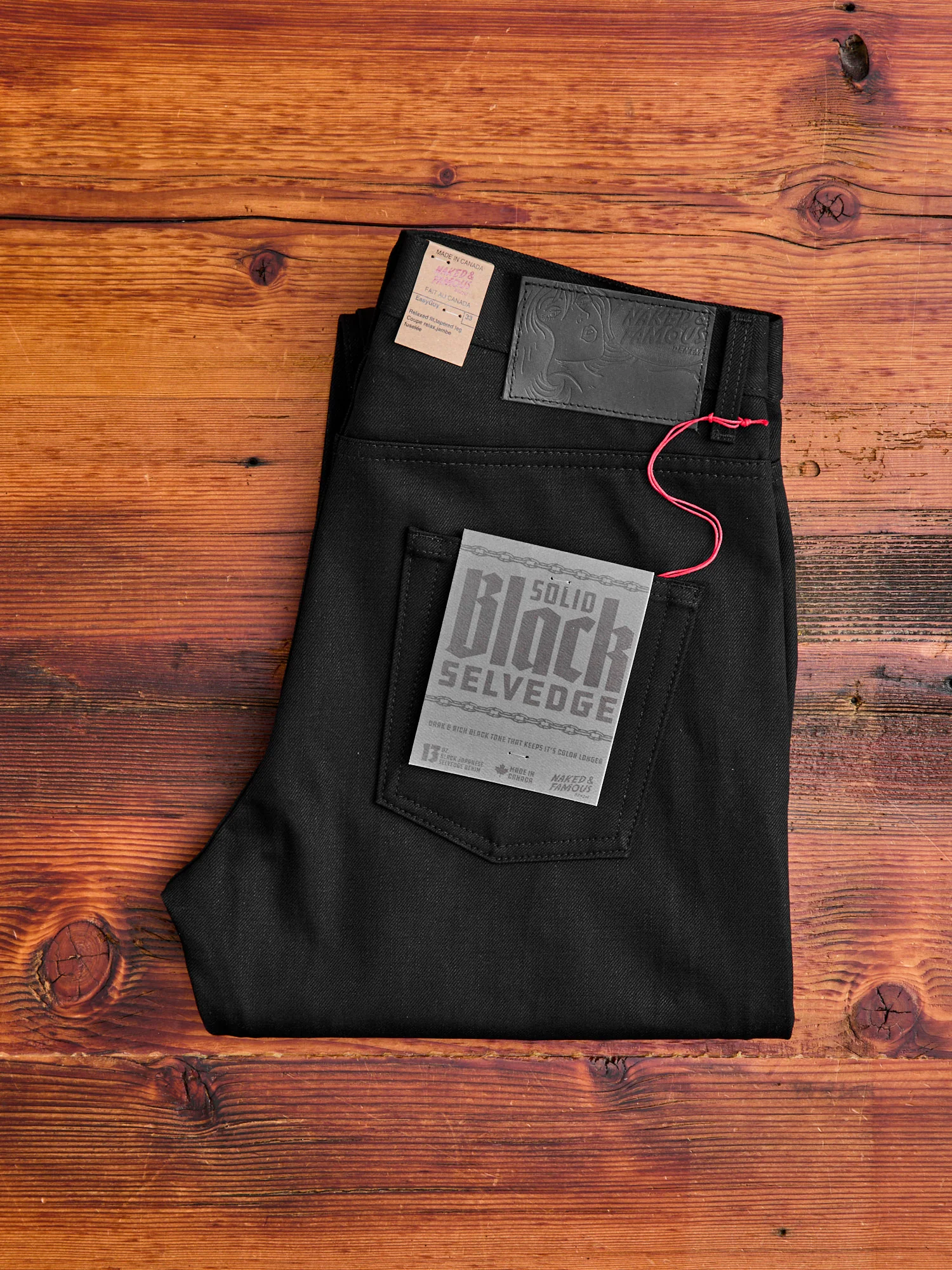 "Solid Black" 14oz Selvedge Denim - Easy Guy Fit - Image 2