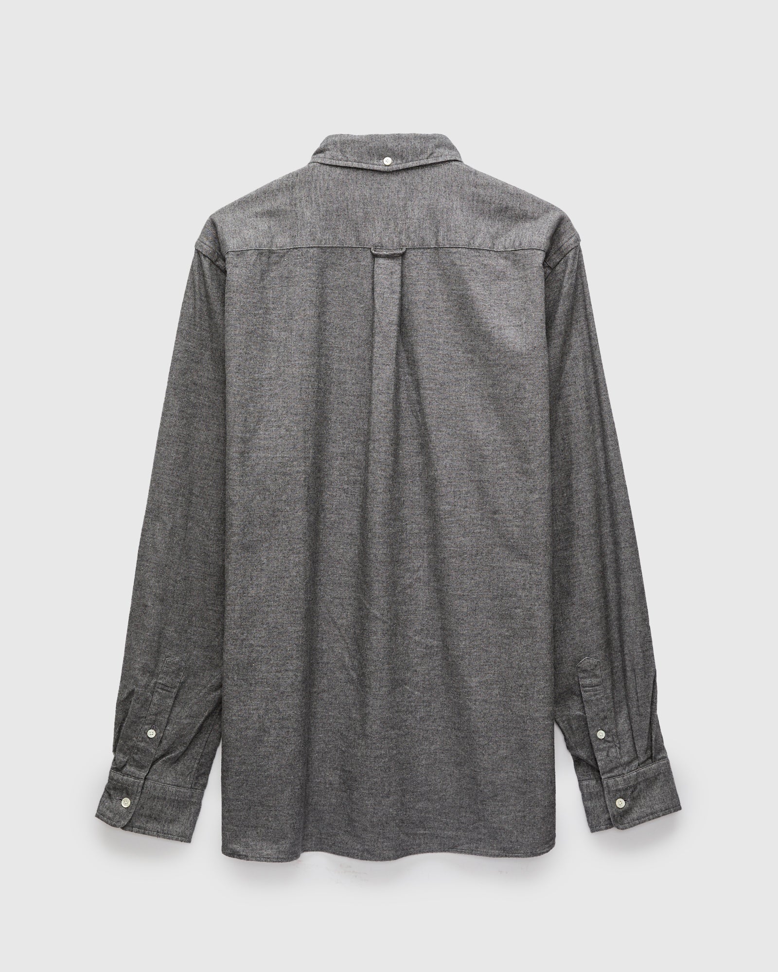 Solid Flannel Button-Down Shirt in Grey - Image 2