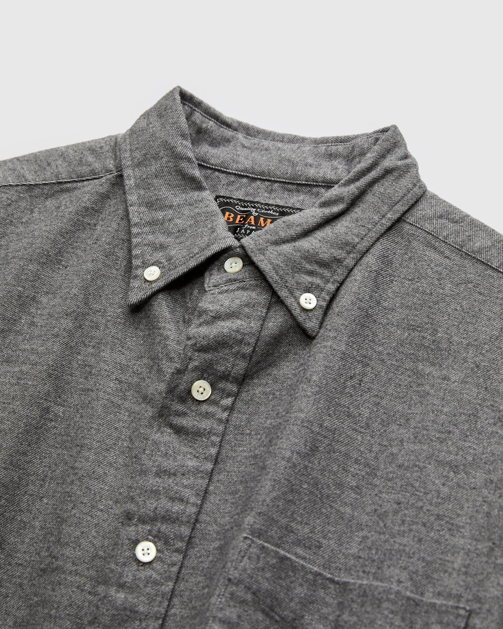 Solid Flannel Button-Down Shirt in Grey - Image 3