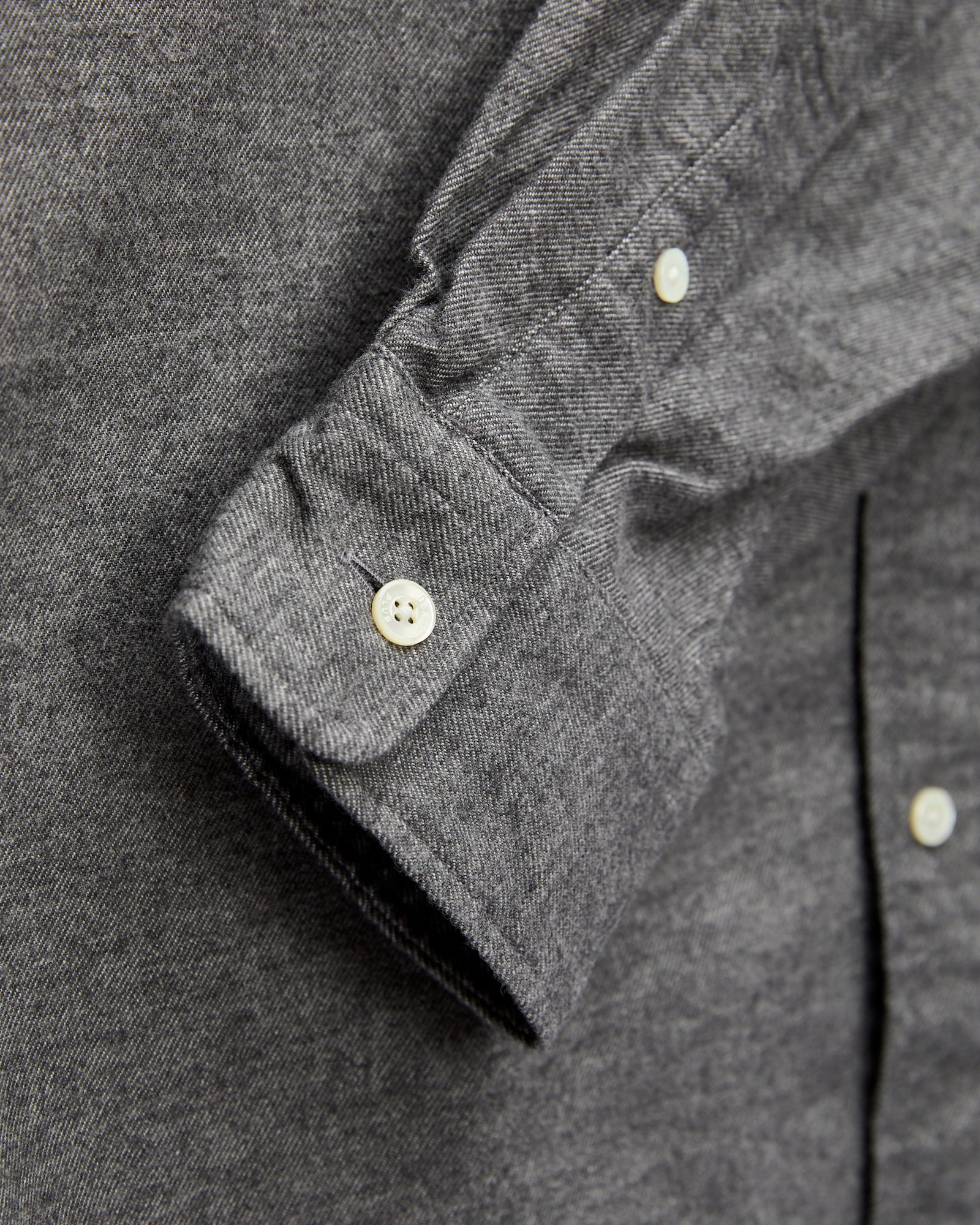 Solid Flannel Button-Down Shirt in Grey - Image 5