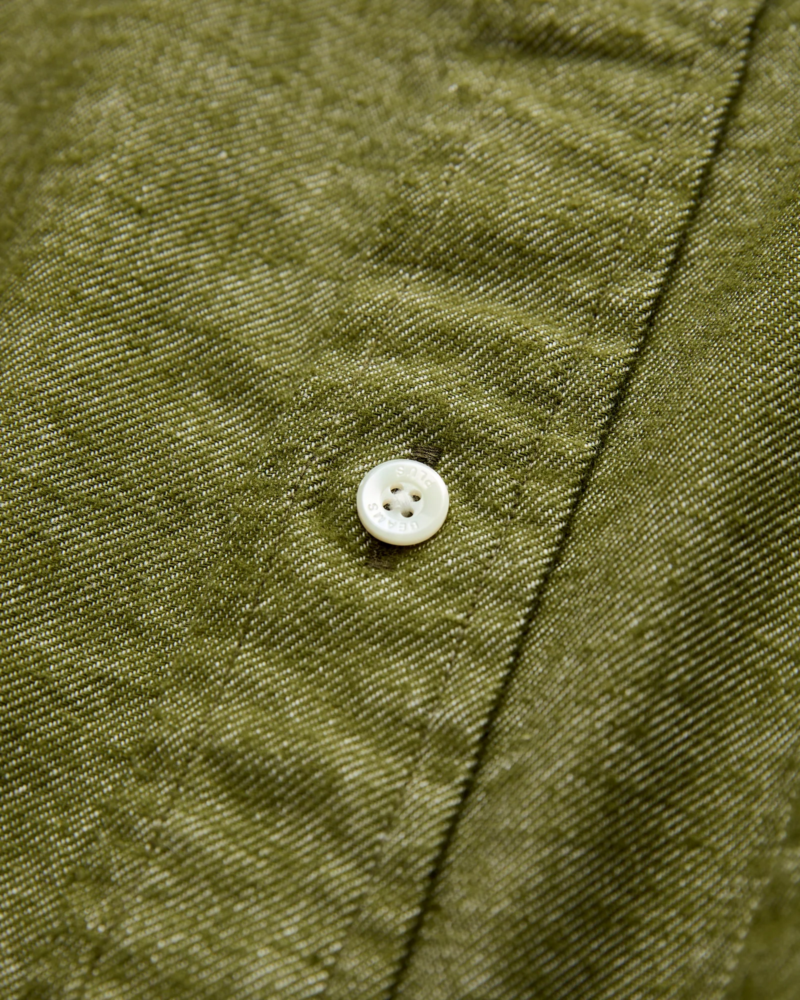 Solid Flannel Button-Down Shirt in Olive - Image 4