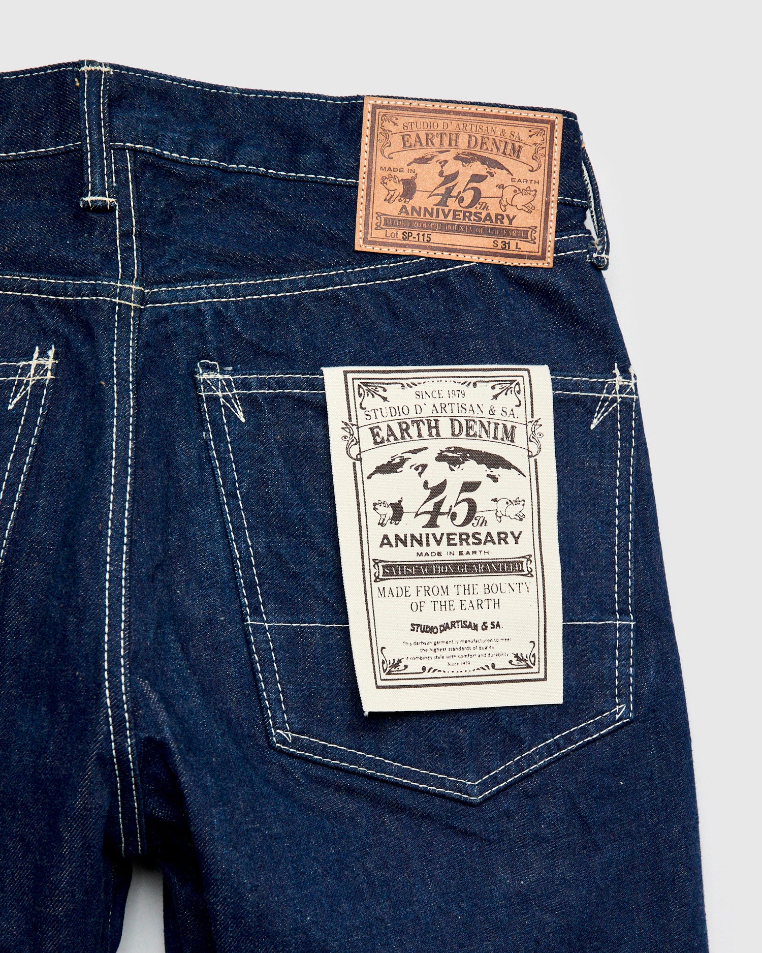SP-115S "Earth Denim" 45th Anniversary 15oz Fox Fiber Selvedge Denim - Regular Tapered Fit - Image 4