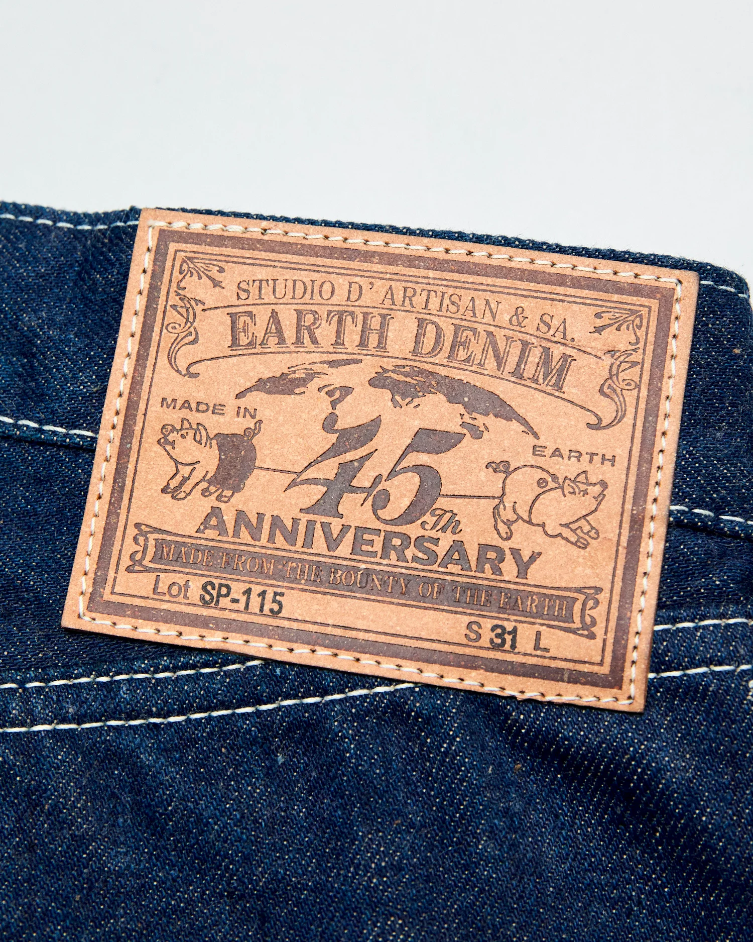 SP-115S "Earth Denim" 45th Anniversary 15oz Fox Fiber Selvedge Denim - Regular Tapered Fit - Image 5