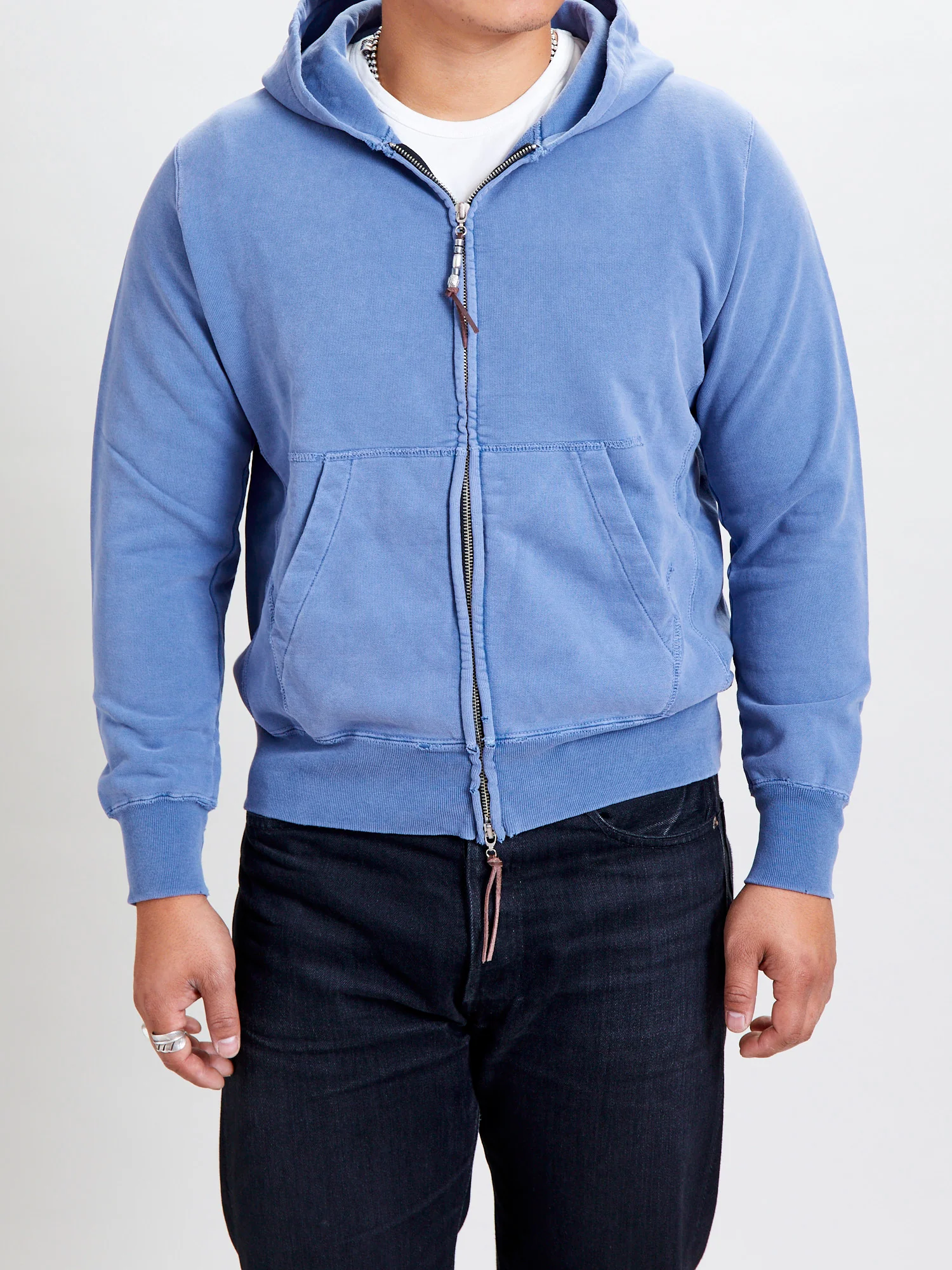Special Finish Zip Hoodie in Blue - Image 2