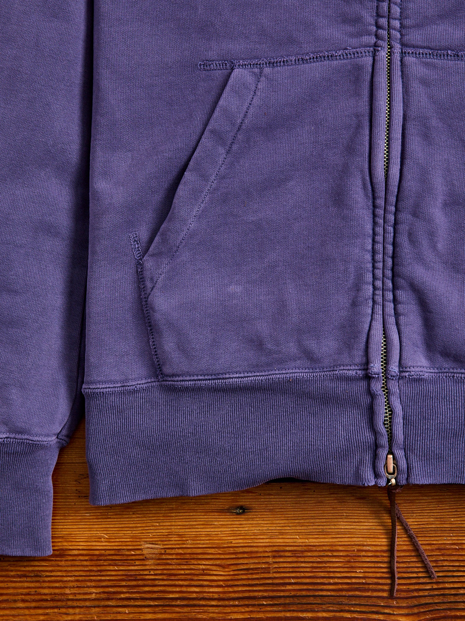 Special Finish Zip Hoodie in Purple Navy - Image 5