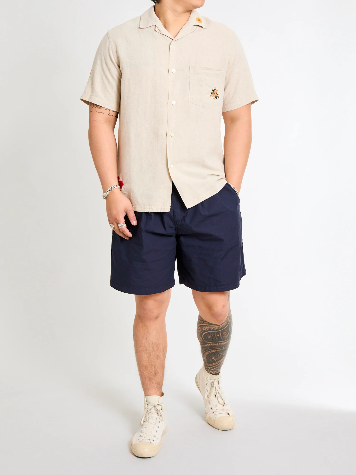 Spring 2 Button-Up Shirt in Ecru - Image 13