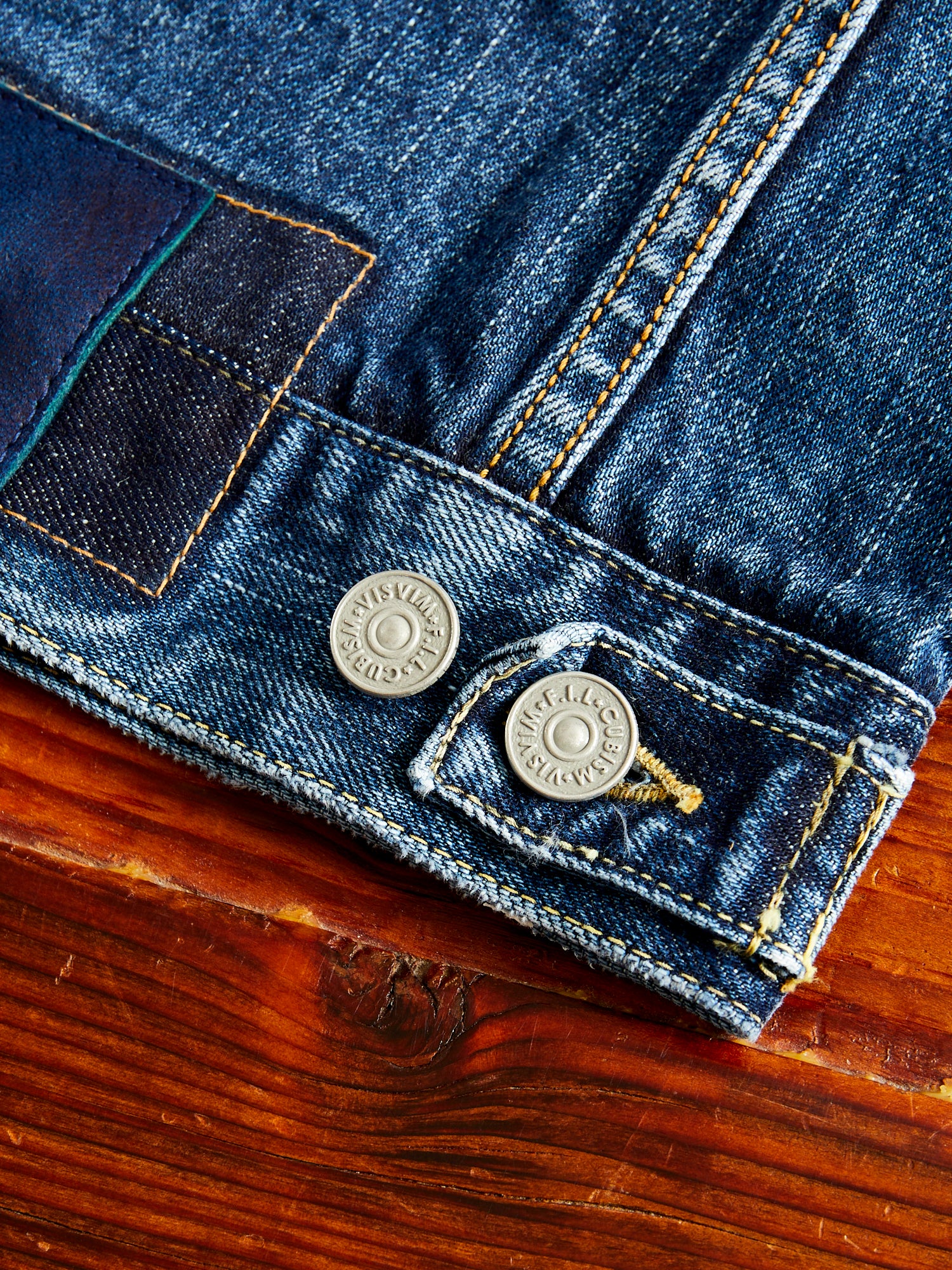 SS 101 Damaged Denim JKT in 1010 Washed Indigo - Image 12